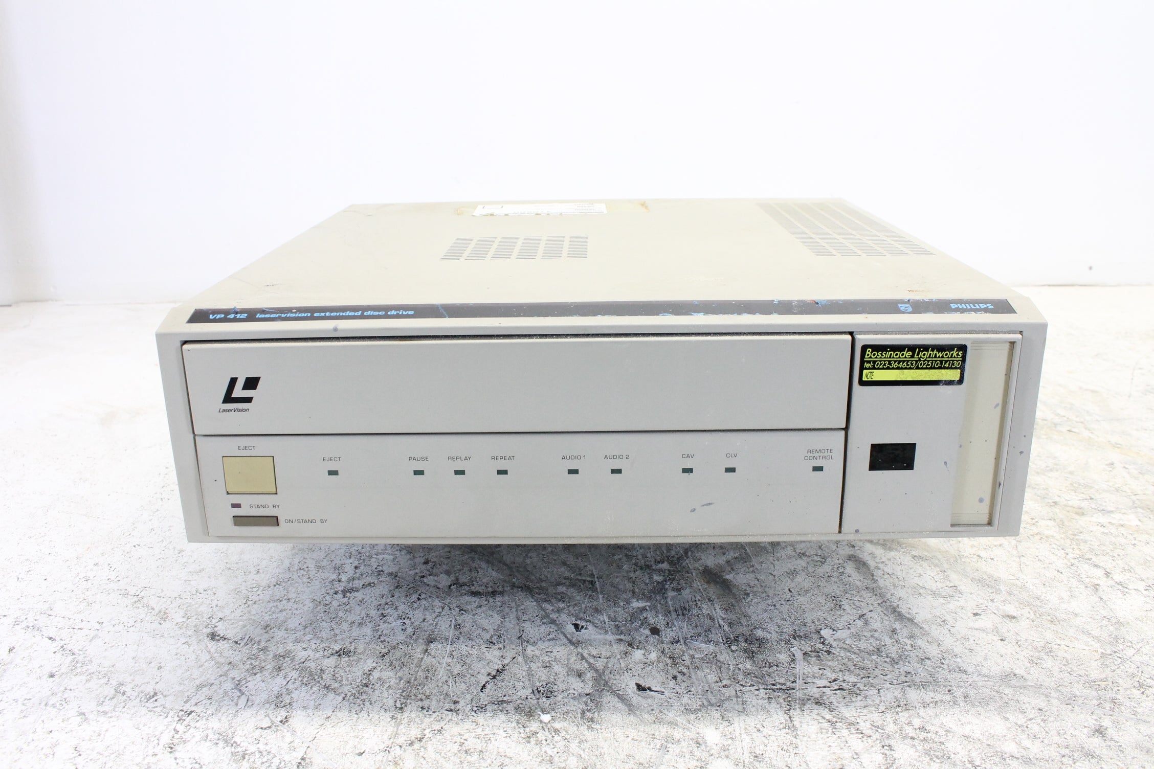 Philips Laservision VP412 schijfstation met uitgebreide schijfcapaciteit, zonder accessoires.