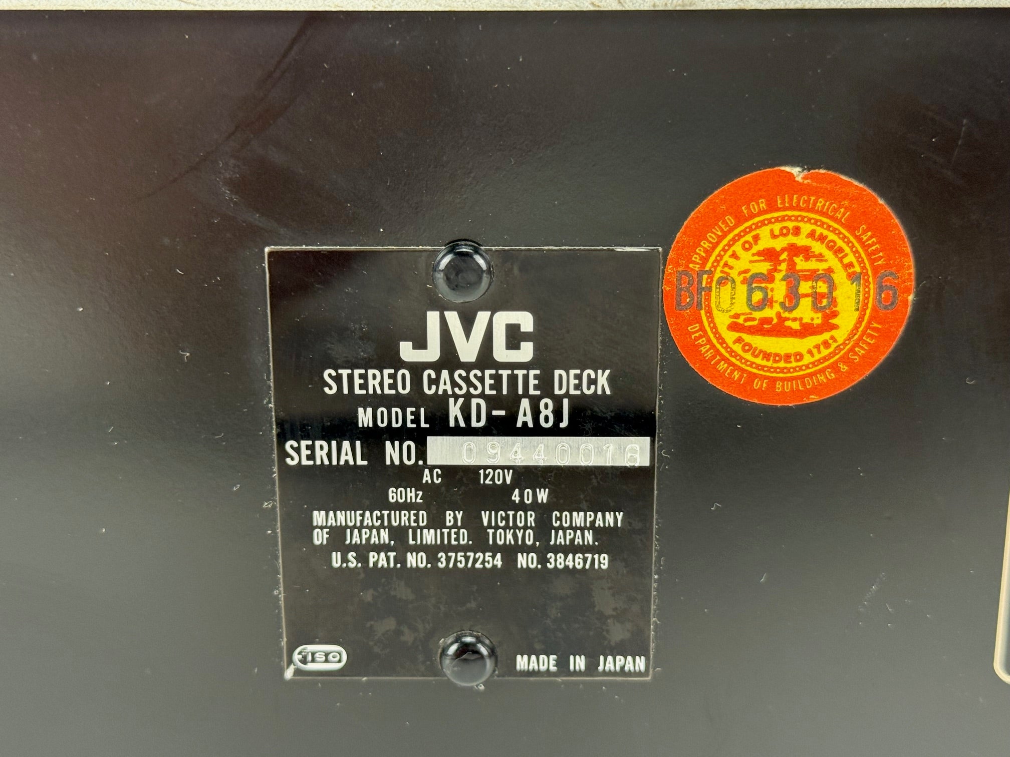 JVC KD-A8 Stereo Cassette Deck 110V!