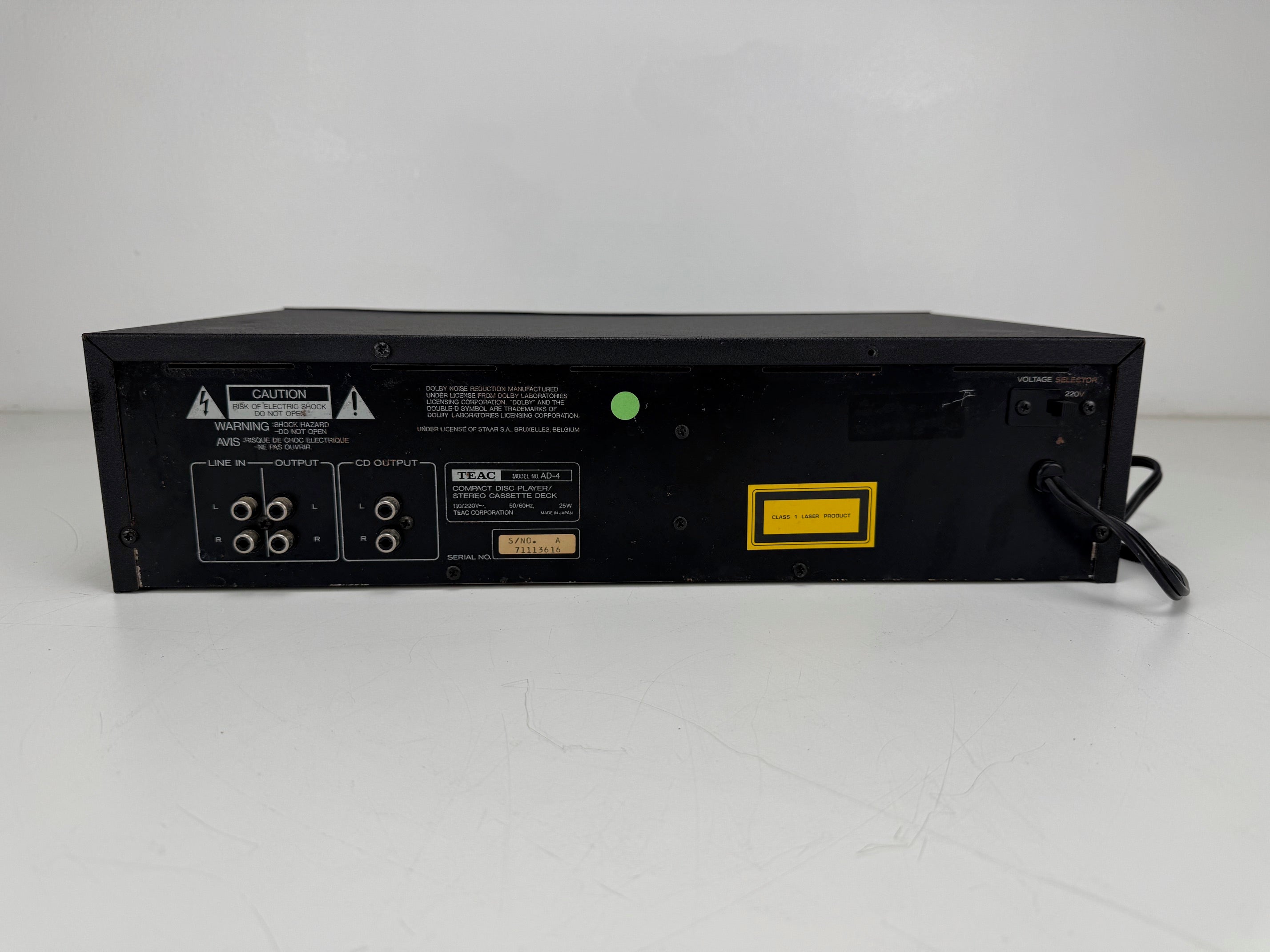 TEAC AD-4 Compact Disc Player / Reverse Cassette Deck