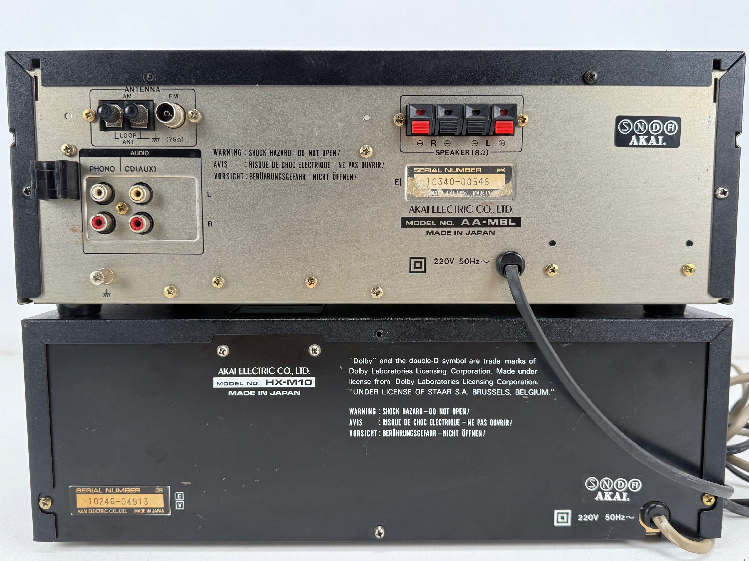 Akai AA-M8L tunerversterker / HX-M10 stereo cassettedeck set - Nieuwe riemen
