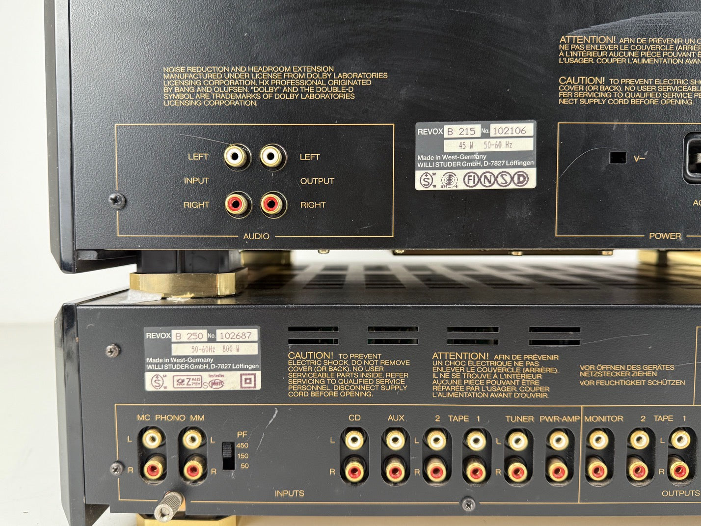 Studer Revox B-260S tuner / B-215S cassettedeck / B-250S versterker / B-226S cd-speler - complete set
