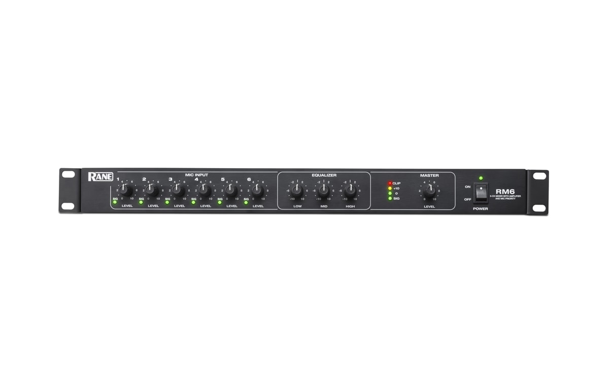 Rane RM6 6-Channel Mixer with Single-Channel 120W Power Amplifier