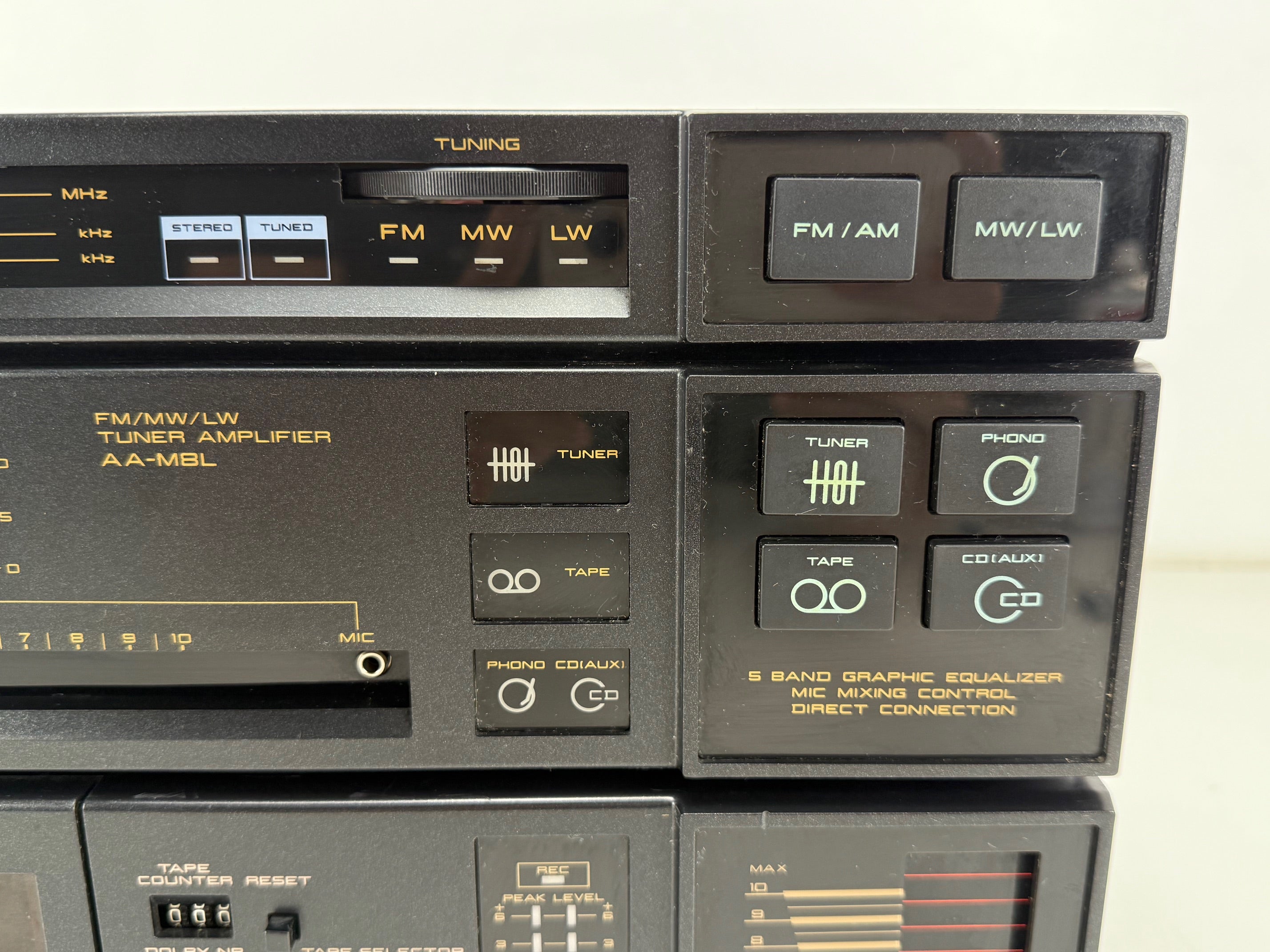 Akai AA-M8L tunerversterker / HX-M10 stereo cassettedeck set - Nieuwe riemen