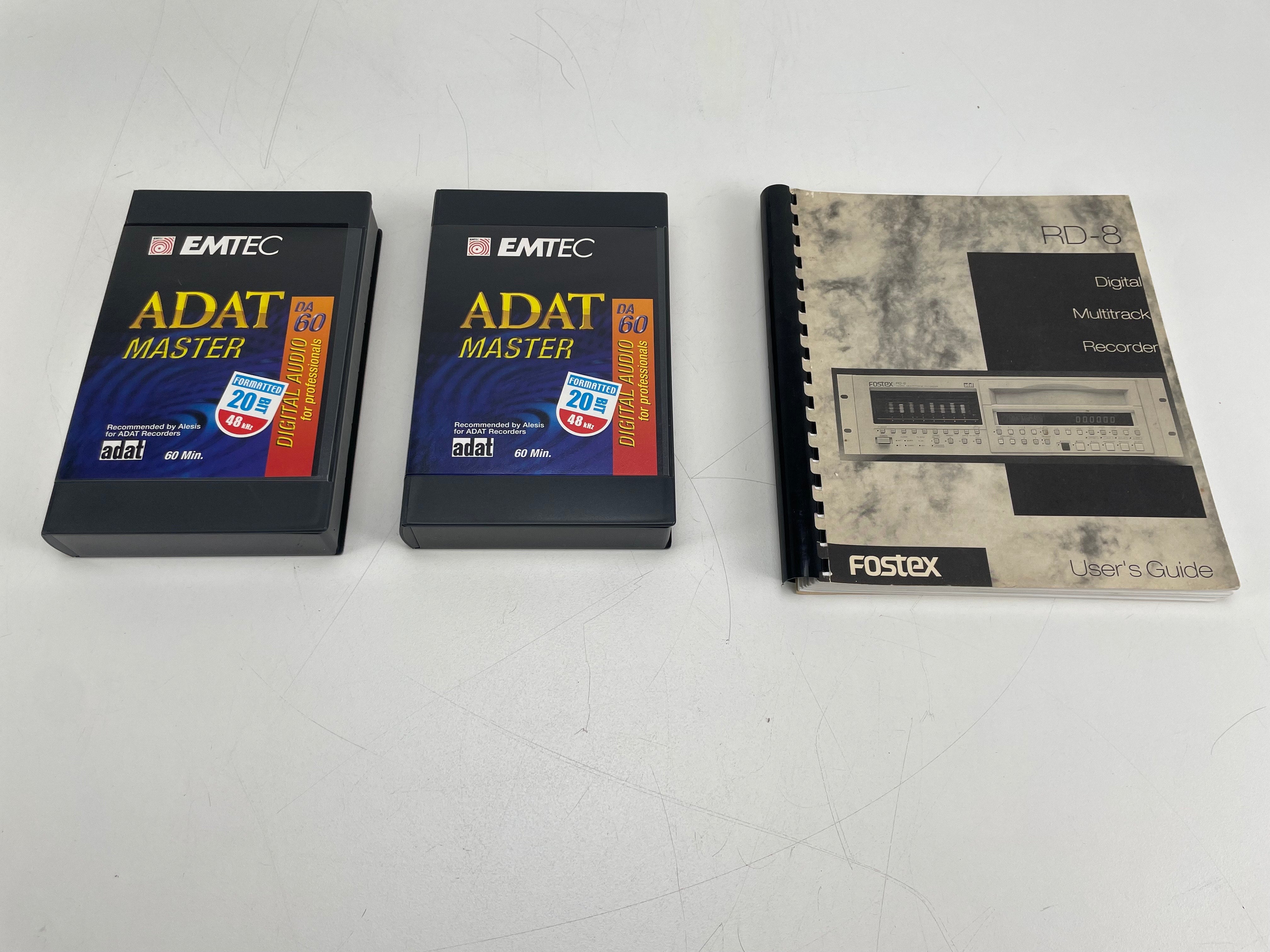 Fostex RD-8 ADAT 8-sporen digitale recorder – inclusief handleiding en 2 nieuwe ADAT-cassettes