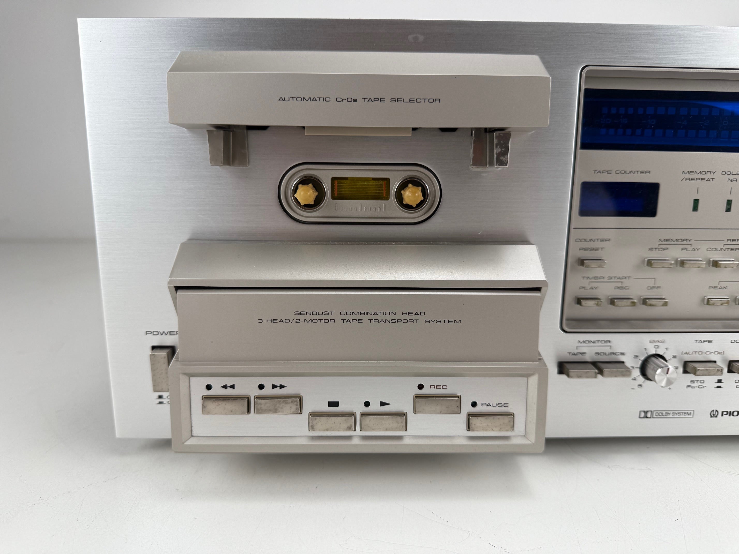Pioneer CT-F900 3-kops Bleuline stereo cassettedeck - Onderhoud uitgevoerd