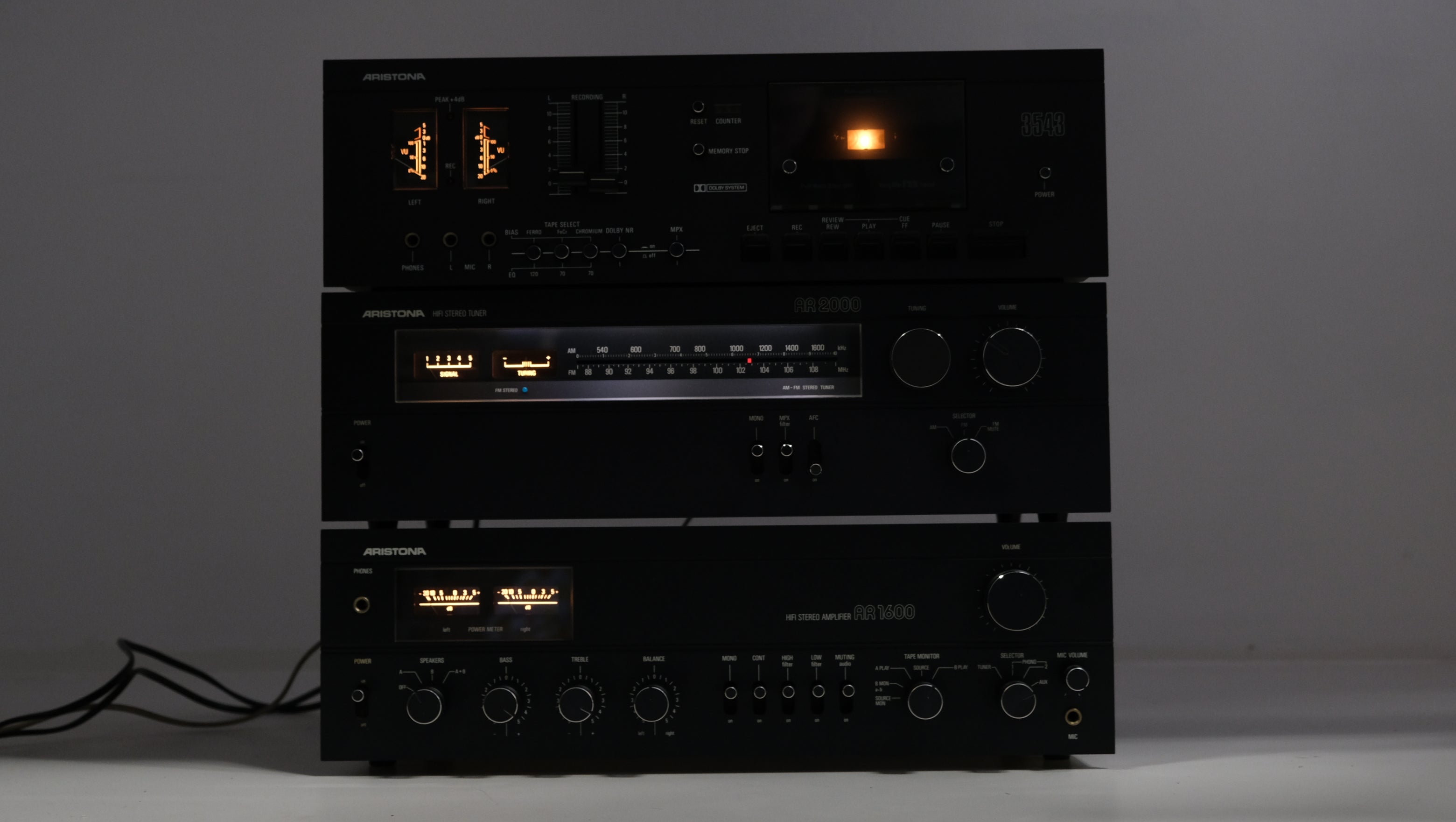 Aristona AR 1600 Stereo Amplifier - AR 2000 Stereo Tuner - EK 3543 Cassette Deck