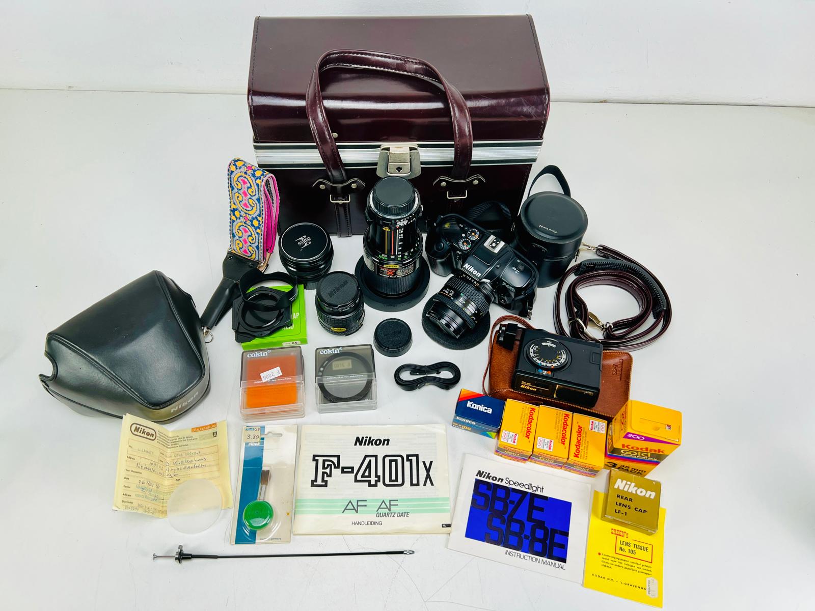 Nikko F401X Film Camera -  Set with 4 Lenses, SB-8E Speedlight - And lots of accessories