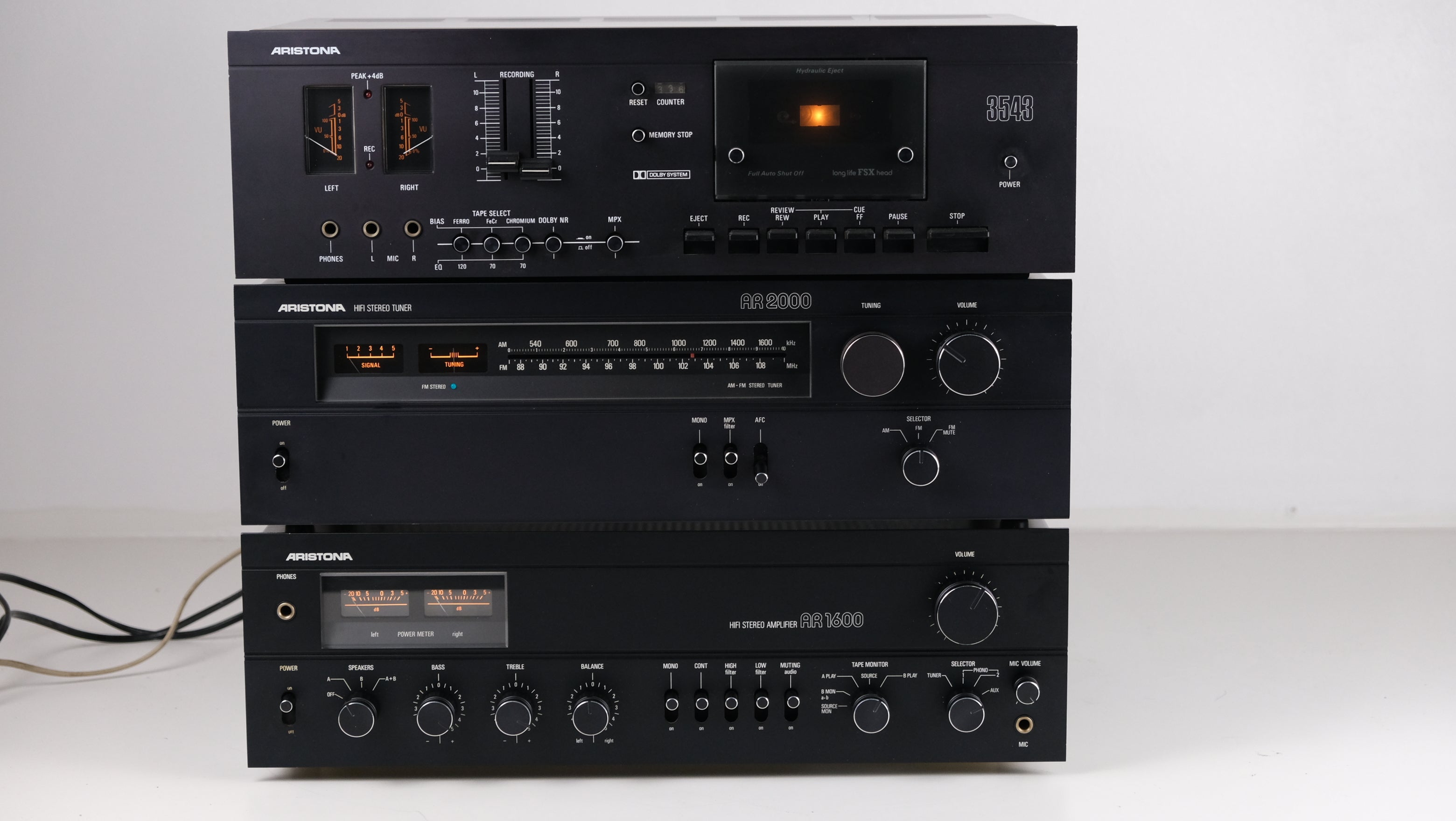 Aristona AR 1600 Stereo Amplifier - AR 2000 Stereo Tuner - EK 3543 Cassette Deck