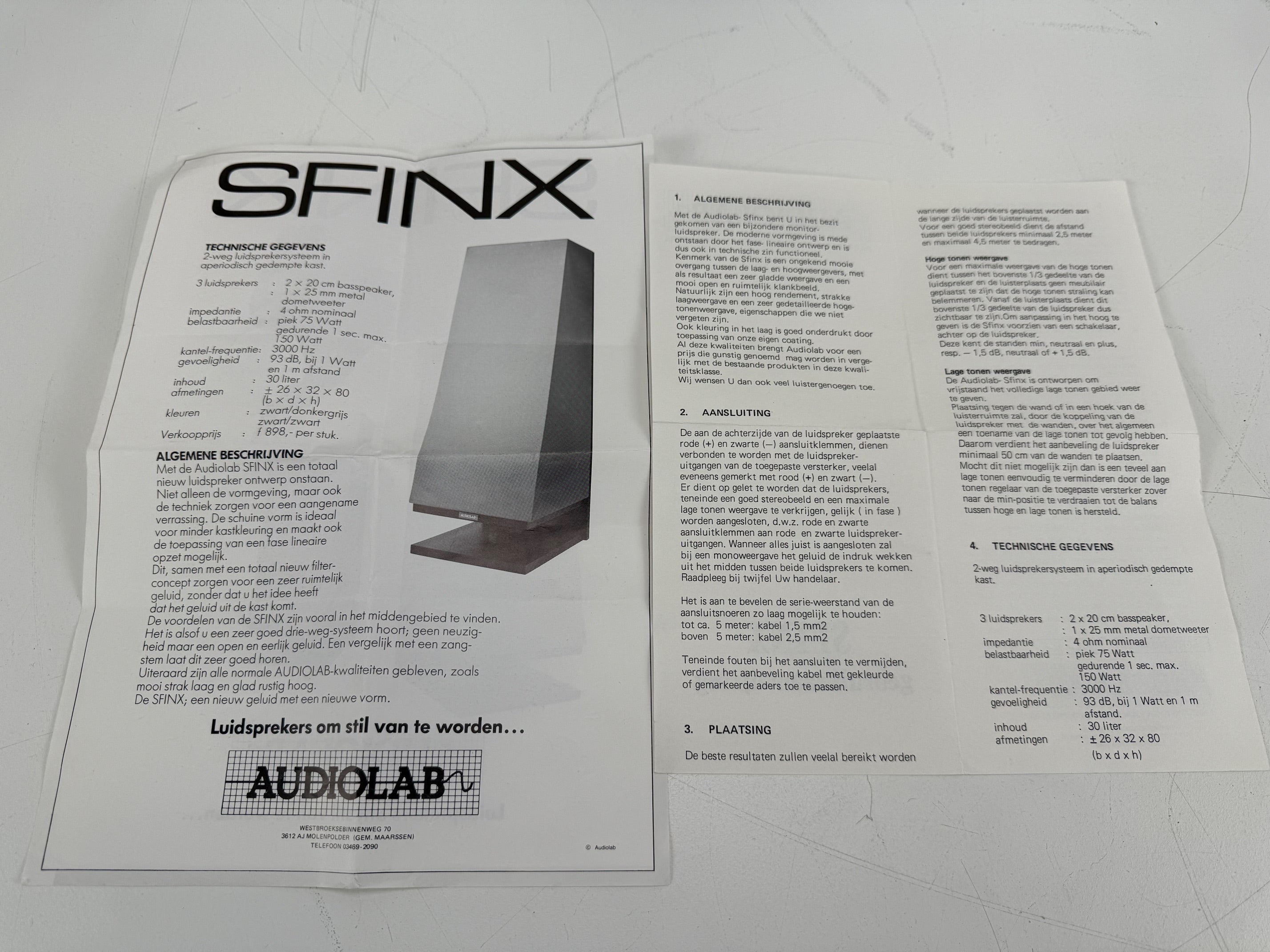 Sphinx Audiolab luidsprekerset (bijpassend paar) - volledig functioneel