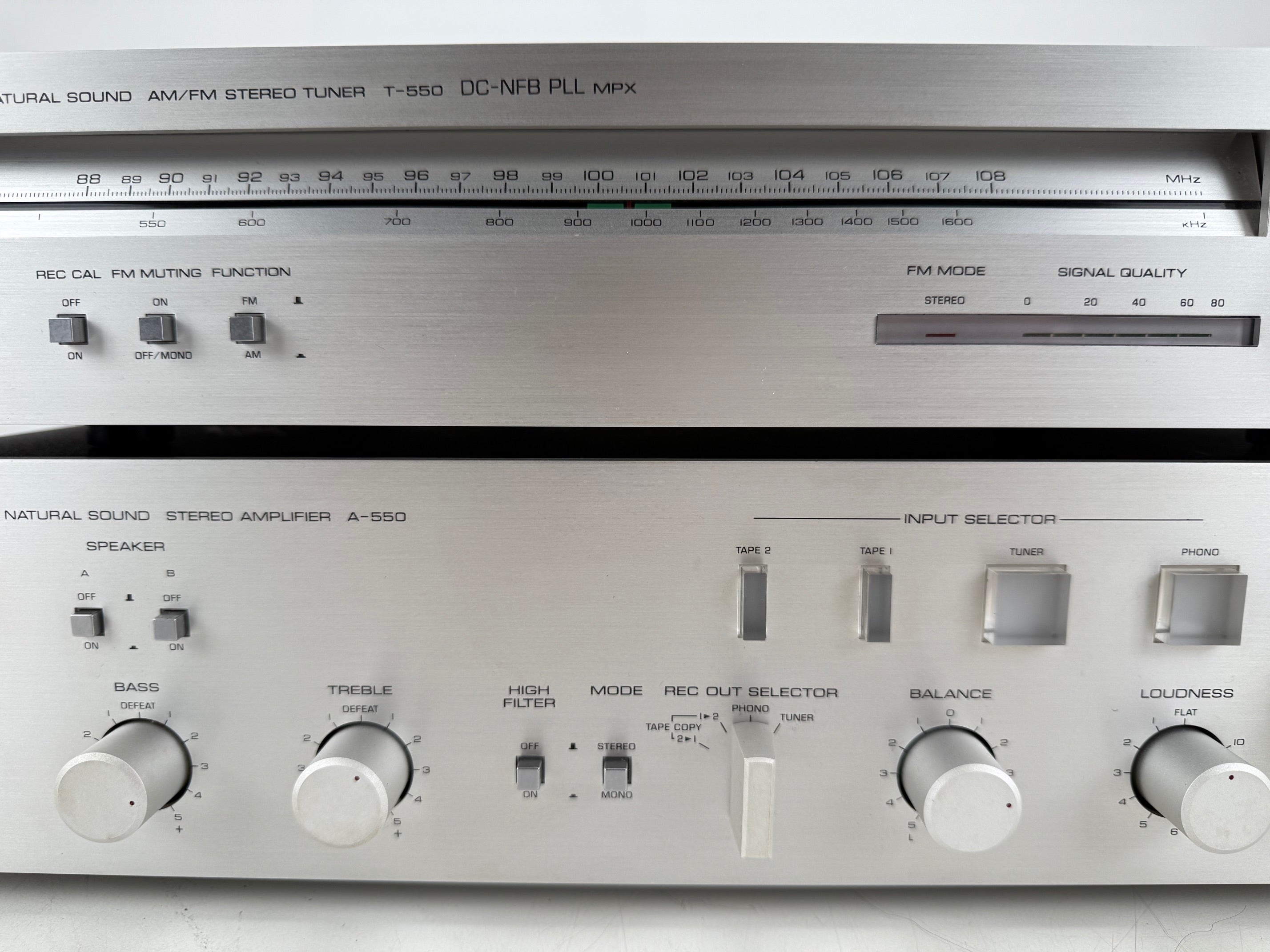 Yamaha T-550 Stereo Tuner / A-550 Stereo Amplifier Set - Serviced