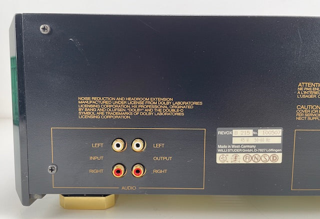 Studer Revox B215S 3 Head  Cassette Deck in original box - Serviced