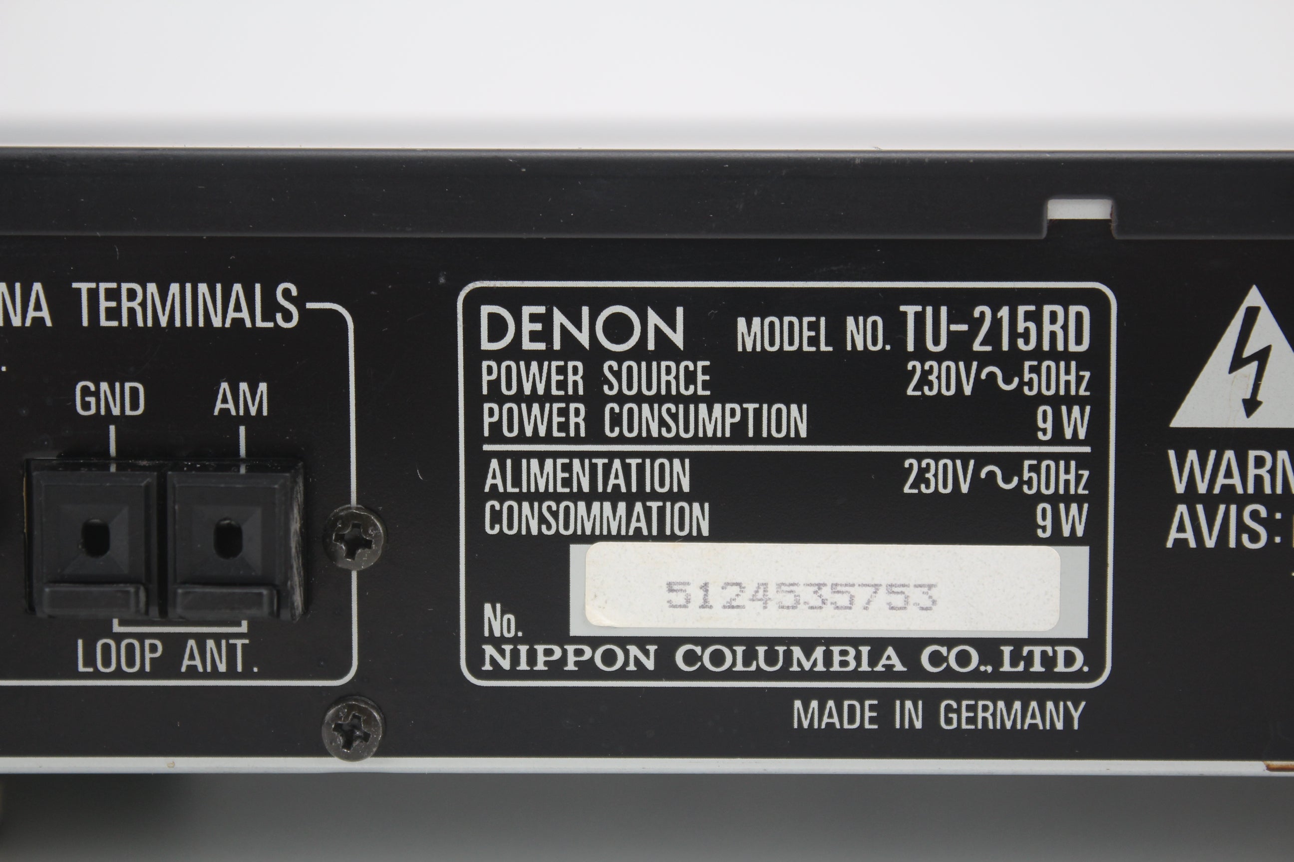 Denon TU-215RD Audio Component / Am-FM Stereo Tuner