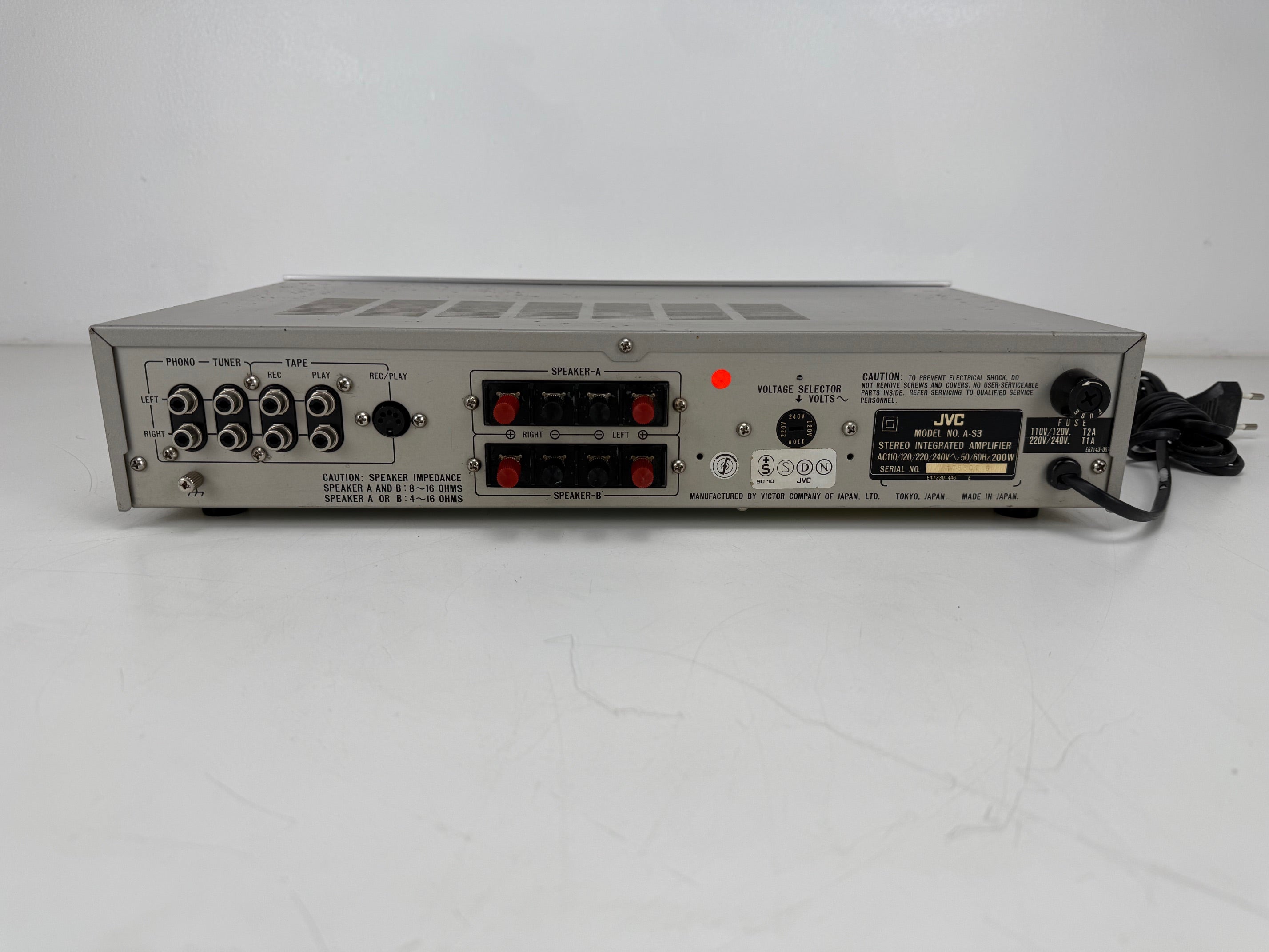 JVC A-S3 Stereo Integrated Amplifier - 22w into 8 Ohm- Checked and cleaned