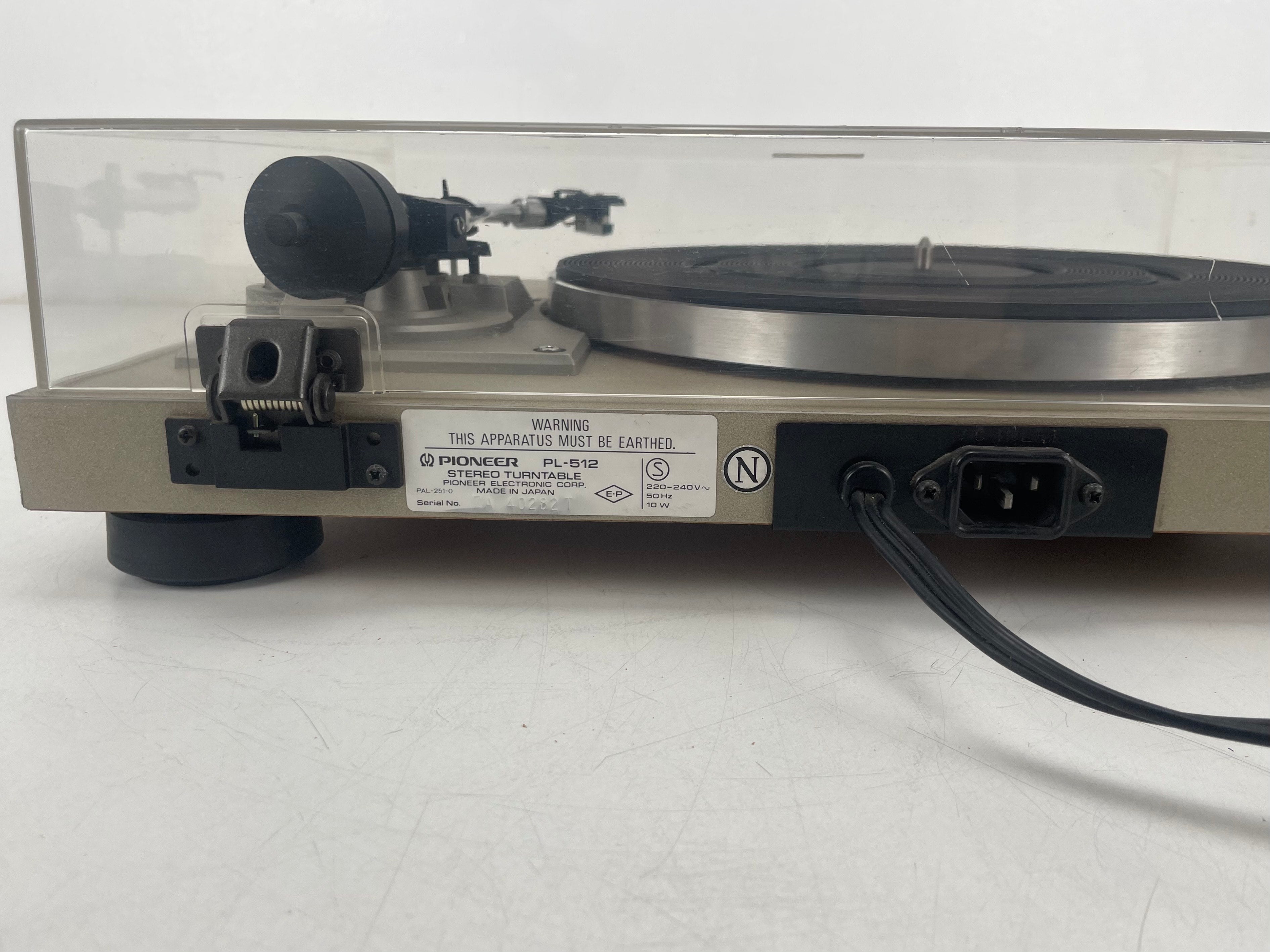 Pioneer Stereo Turntable PL-512 with Excel Es70s cartridge - Not so nice cover