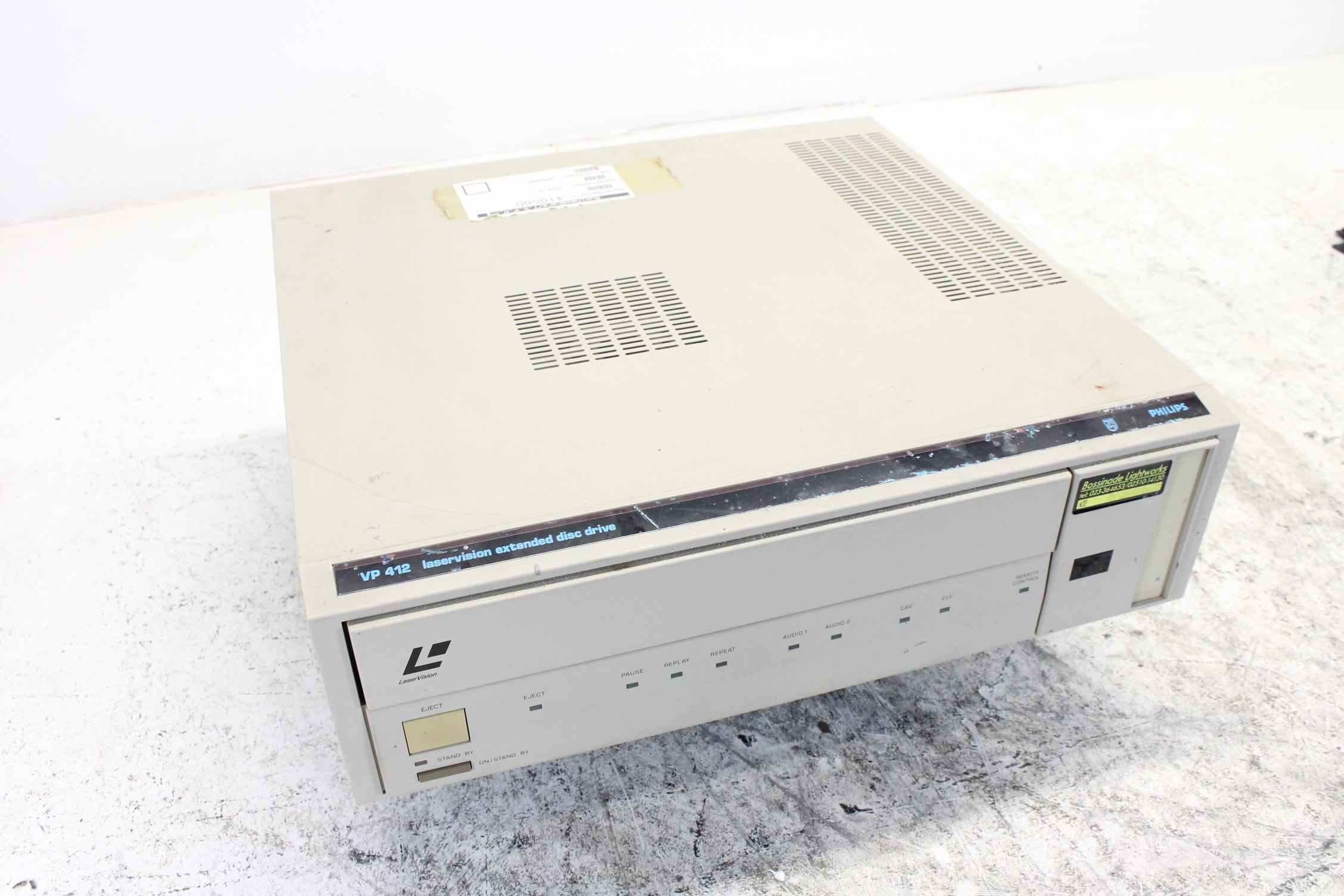 Philips Laservision VP412 schijfstation met uitgebreide schijfcapaciteit, zonder accessoires.