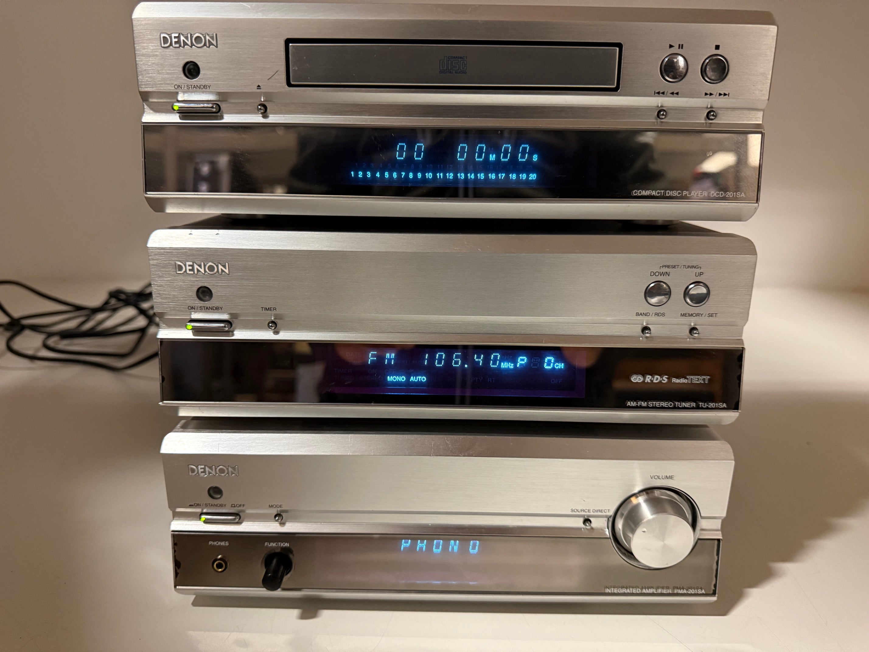 Denon DCD-201SA cd-speler / TU-201SA tuner / PMA-201SA versterkerset