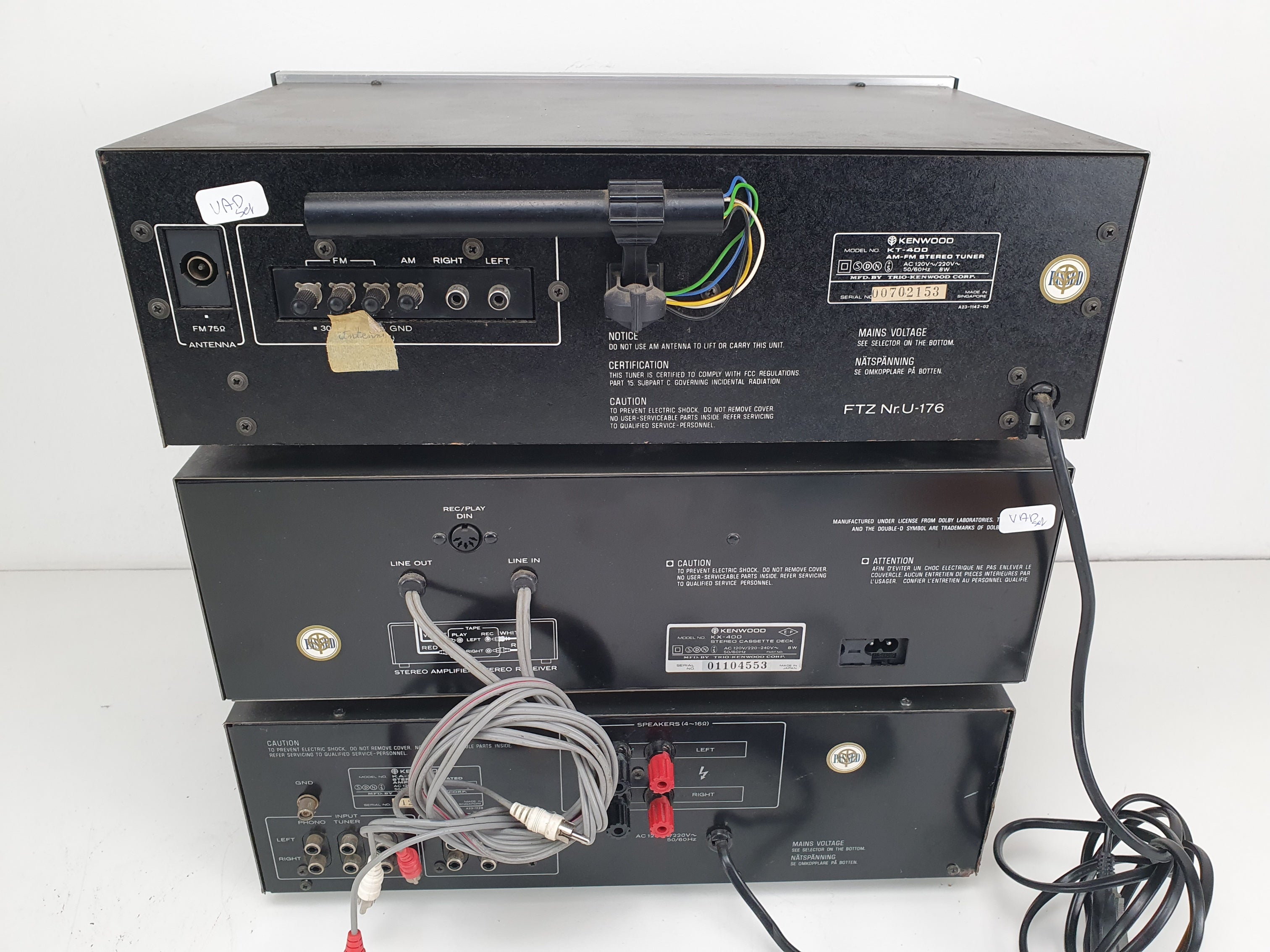 Kenwood KA-300 Amplifier - KX-400 Cassette deck - KT-400 Tuner - Nice Serviced set