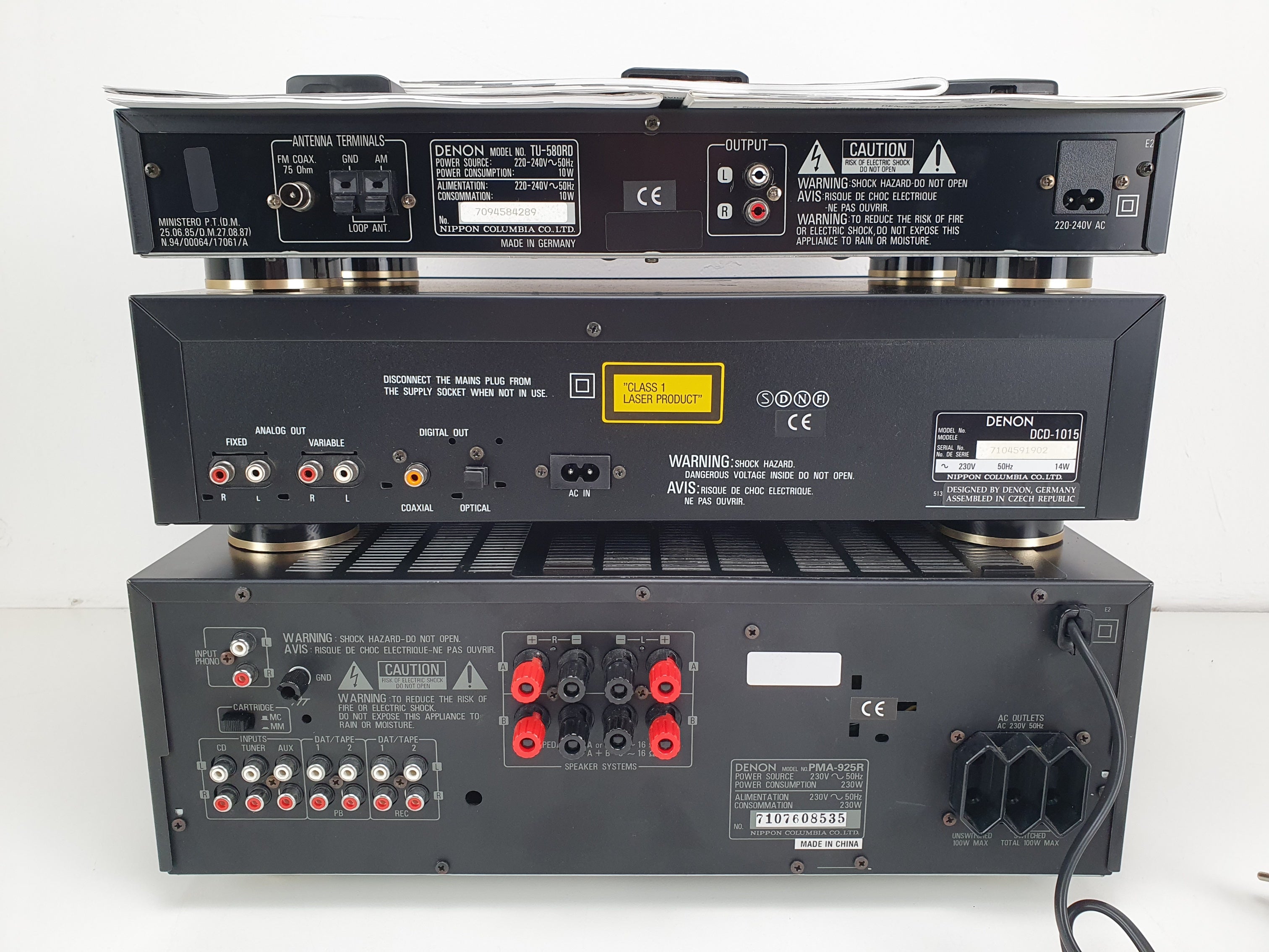 Denon PMA-95R (gereviseerd) versterker - DCD-1015 cd-speler - TU-580RD tuner - Inclusief afstandsbedieningen en handleidingen