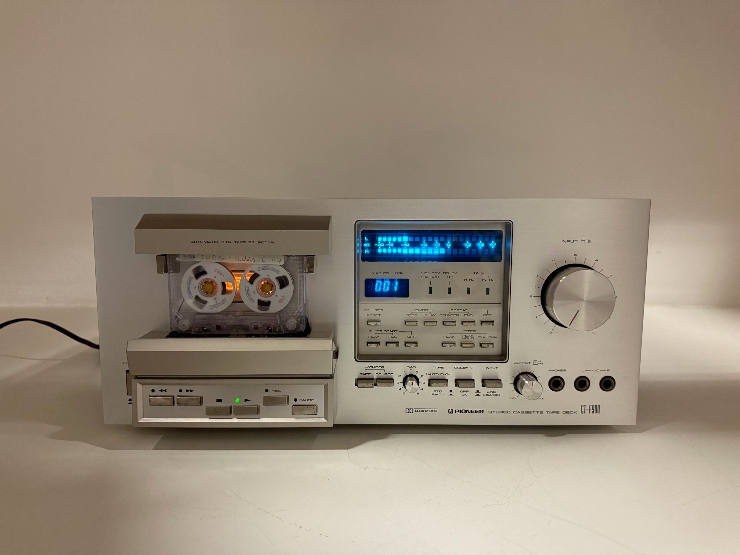 Pioneer CT-F900 3-kops Bleuline stereo cassettedeck - Onderhoud uitgevoerd