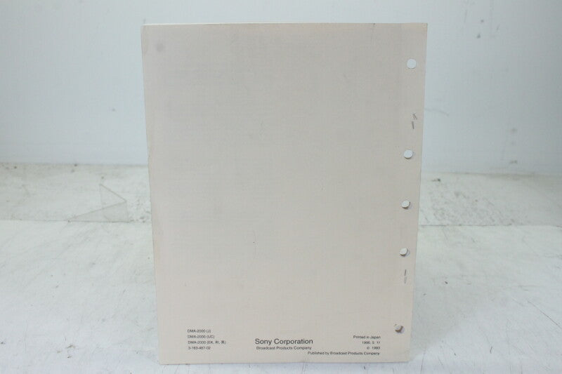 Sony Audio Converter Unit DMA-2000 Manual