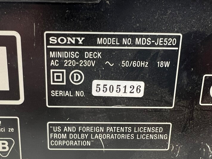 Sony MDS-JE520 - Mini Disc-deck