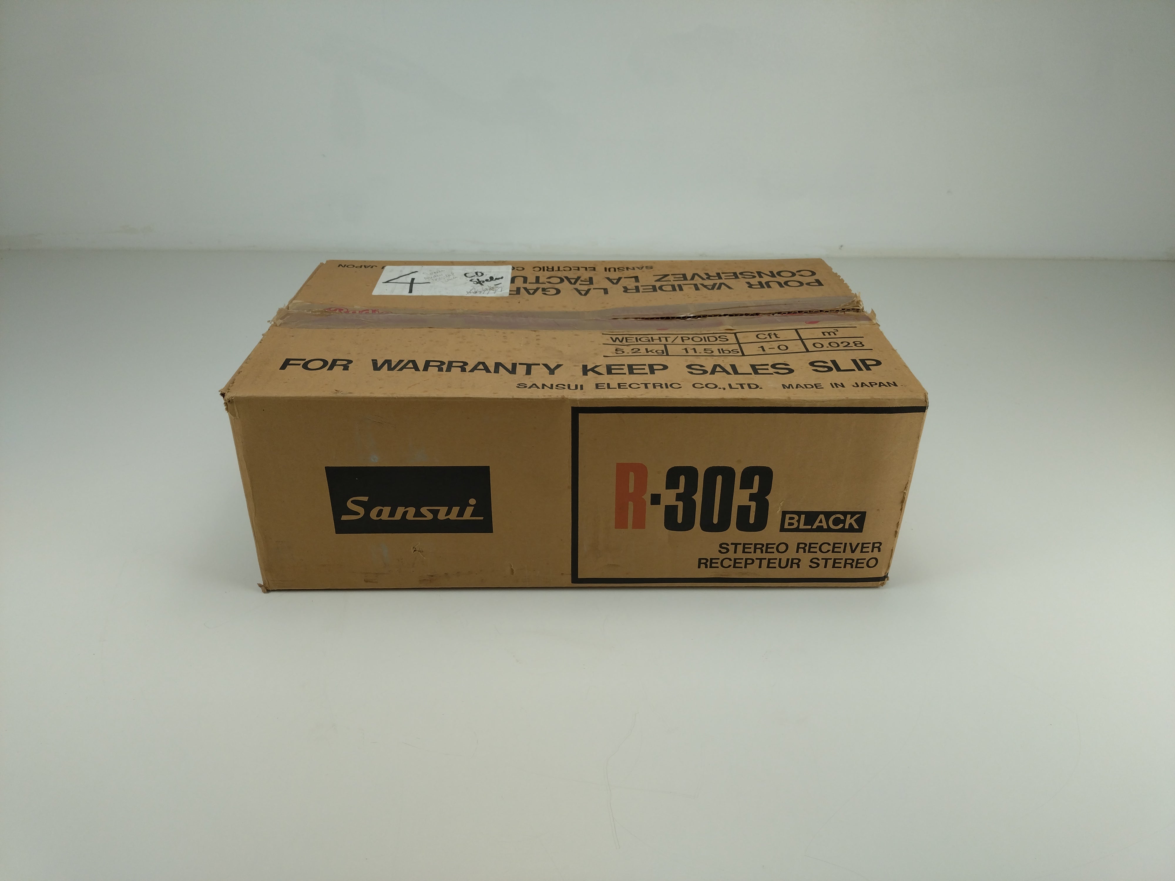 Sansui R-303 receiver used in original box