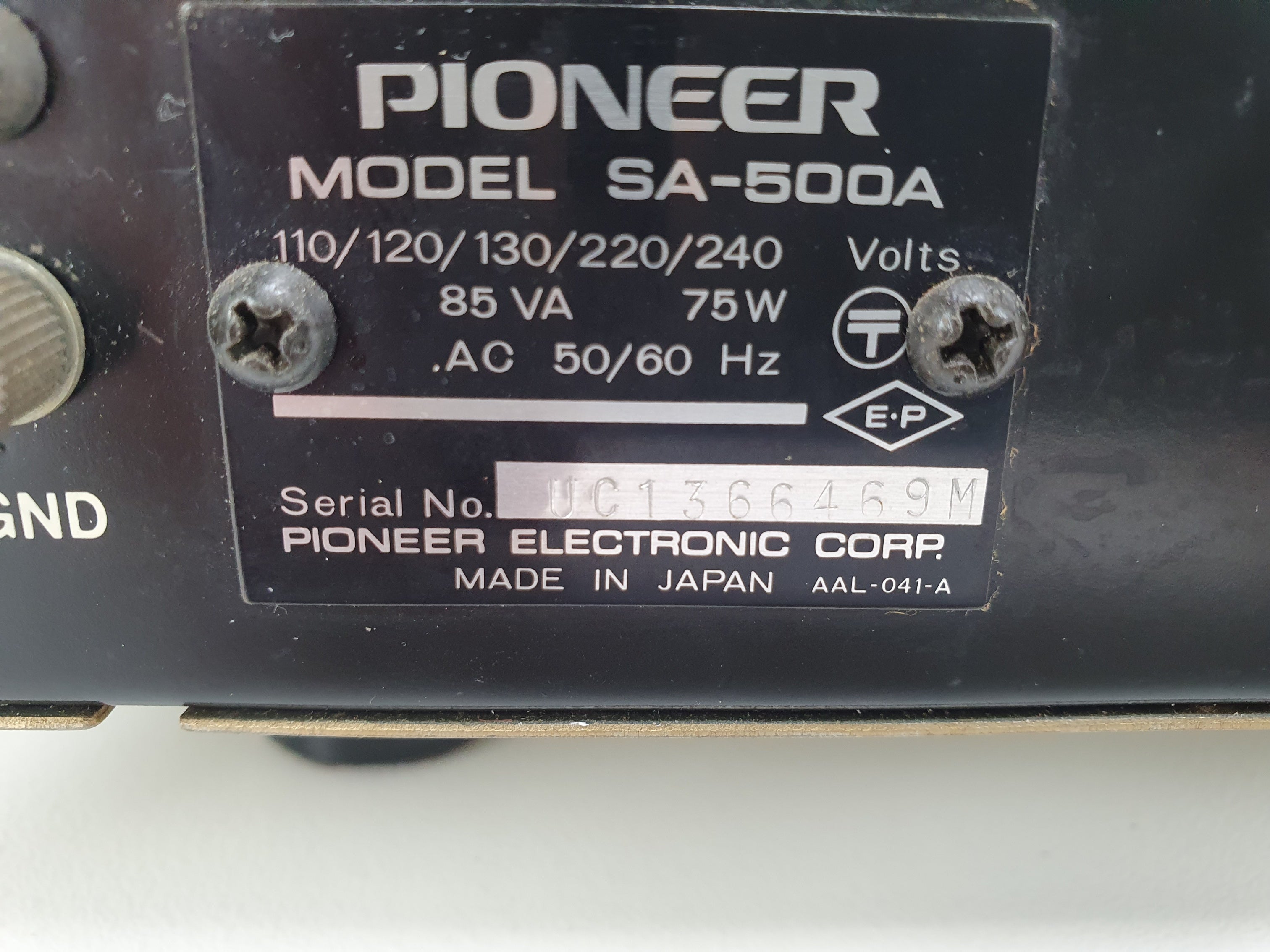 Pioneer SA-500A stereo versterker - Onderhoud uitgevoerd