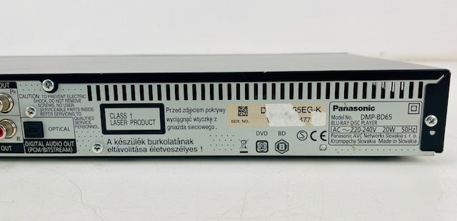 Panasonic DMP BD65 Blu Ray Player