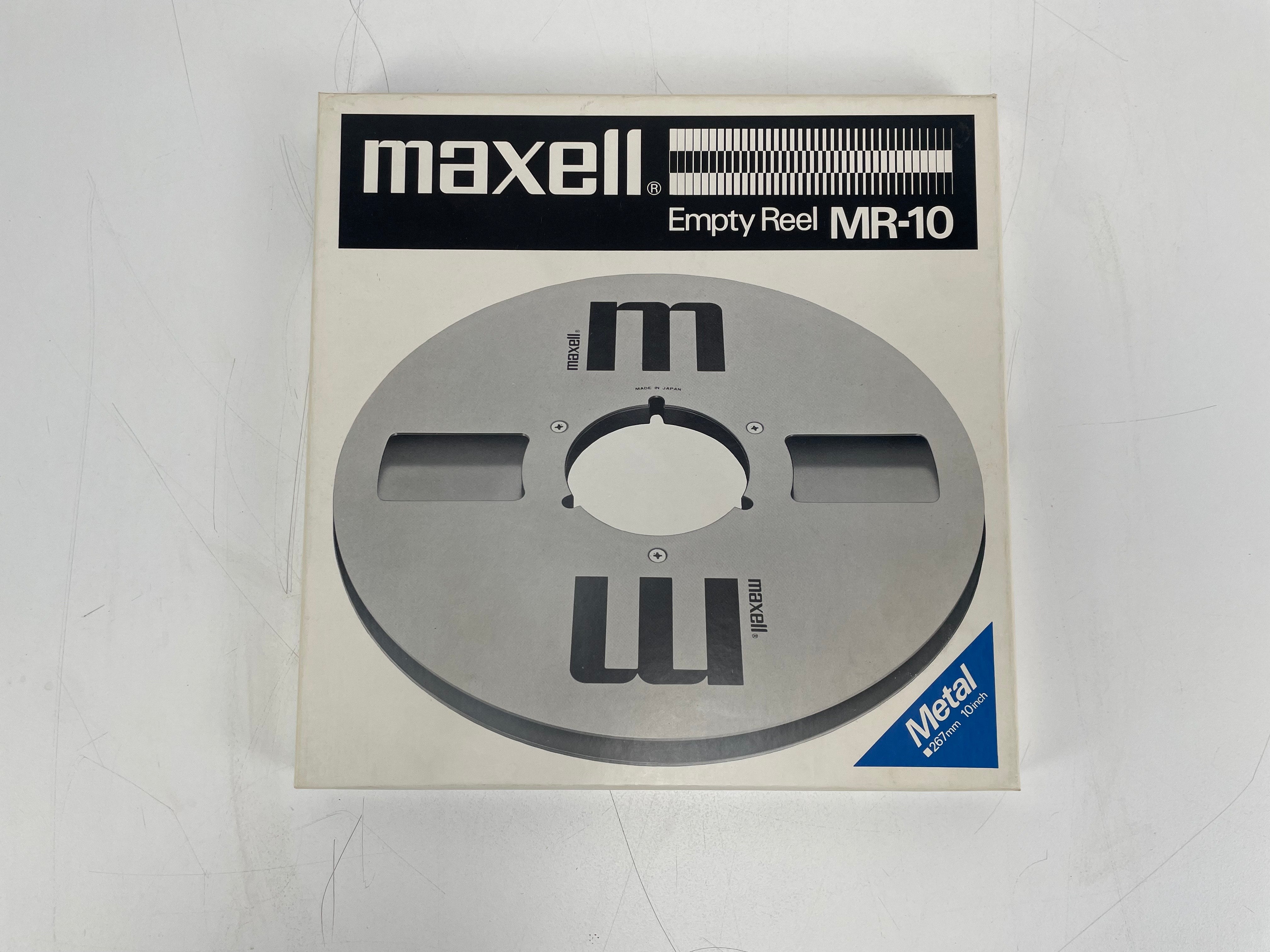Maxell MR-10 metalen reel – Nieuw en verzegeld, originele koffer, NOS vintage reel-to-reel 10,5”