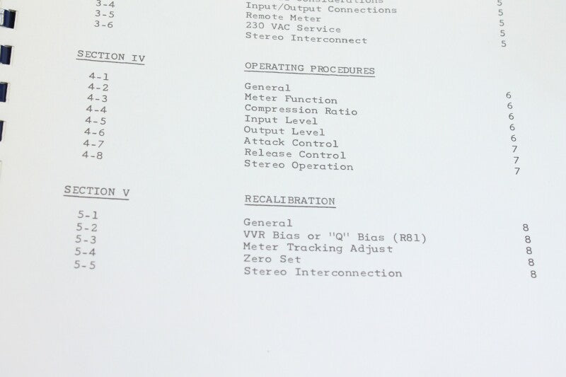 Urei 1176 LN operating instructions (No.5)