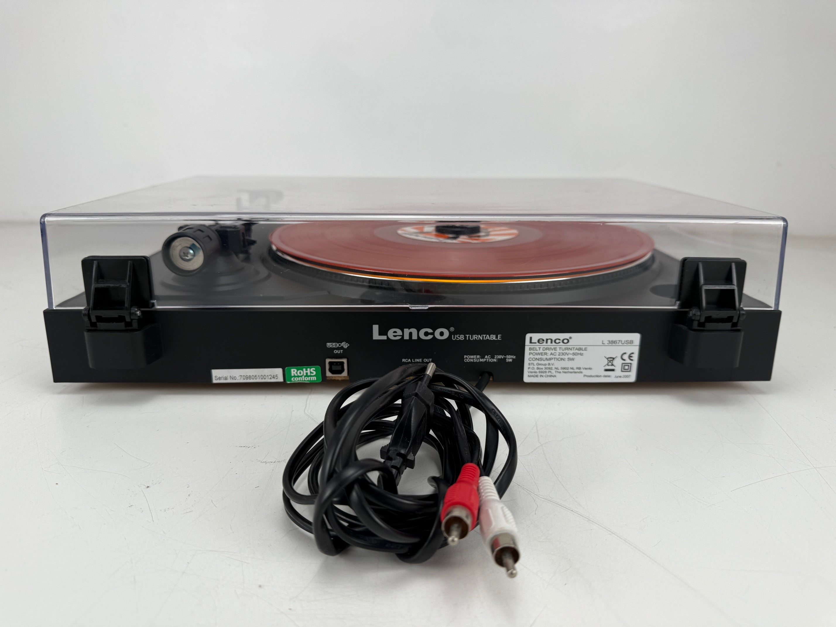 Lenco L-3867 USB-draaitafel met riemaandrijving