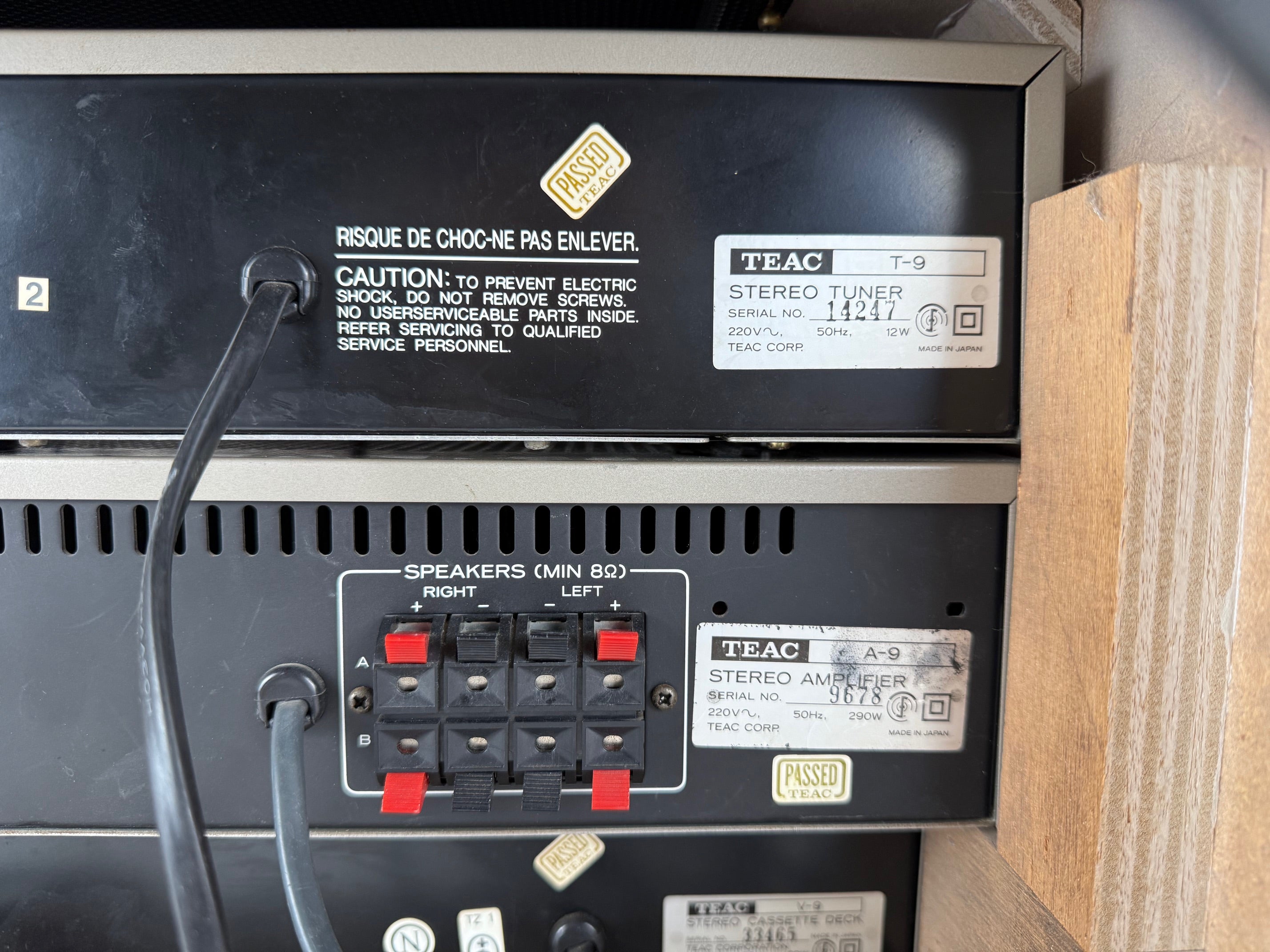 TEAC P9 Turntable / T-9 Stereo Tuner / A-9 Stereo Amplifier / V-9 Stereo Cassette Deck