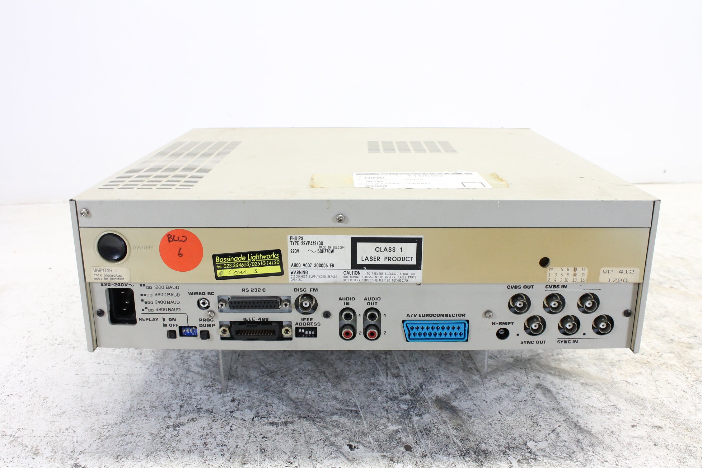 Philips Laservision VP412 schijfstation met uitgebreide schijfcapaciteit, zonder accessoires.