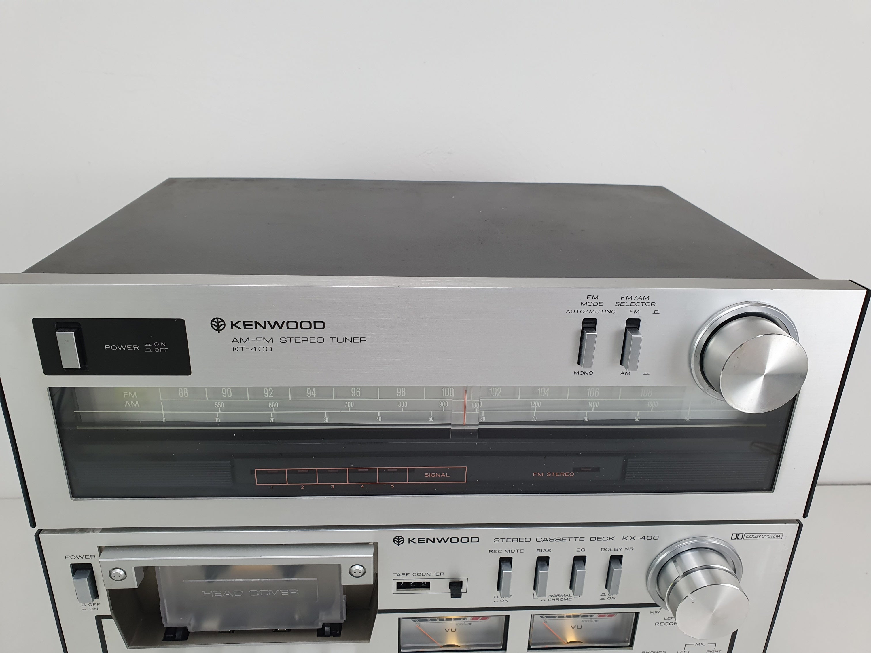 Kenwood KA-300 versterker - KX-400 cassettedeck - KT-400 tuner - Nette, onderhouden set