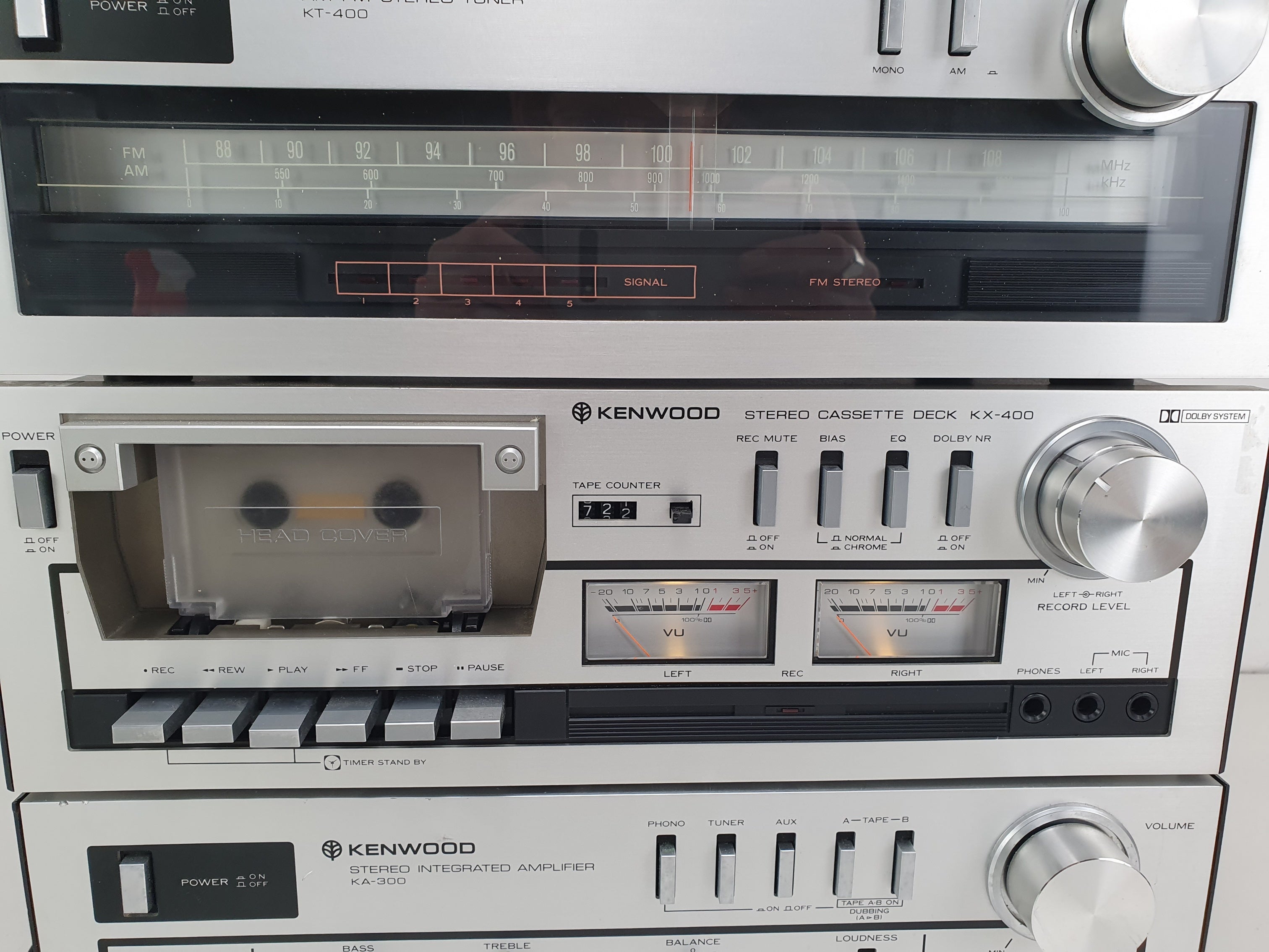 Kenwood KA-300 versterker - KX-400 cassettedeck - KT-400 tuner - Nette, onderhouden set