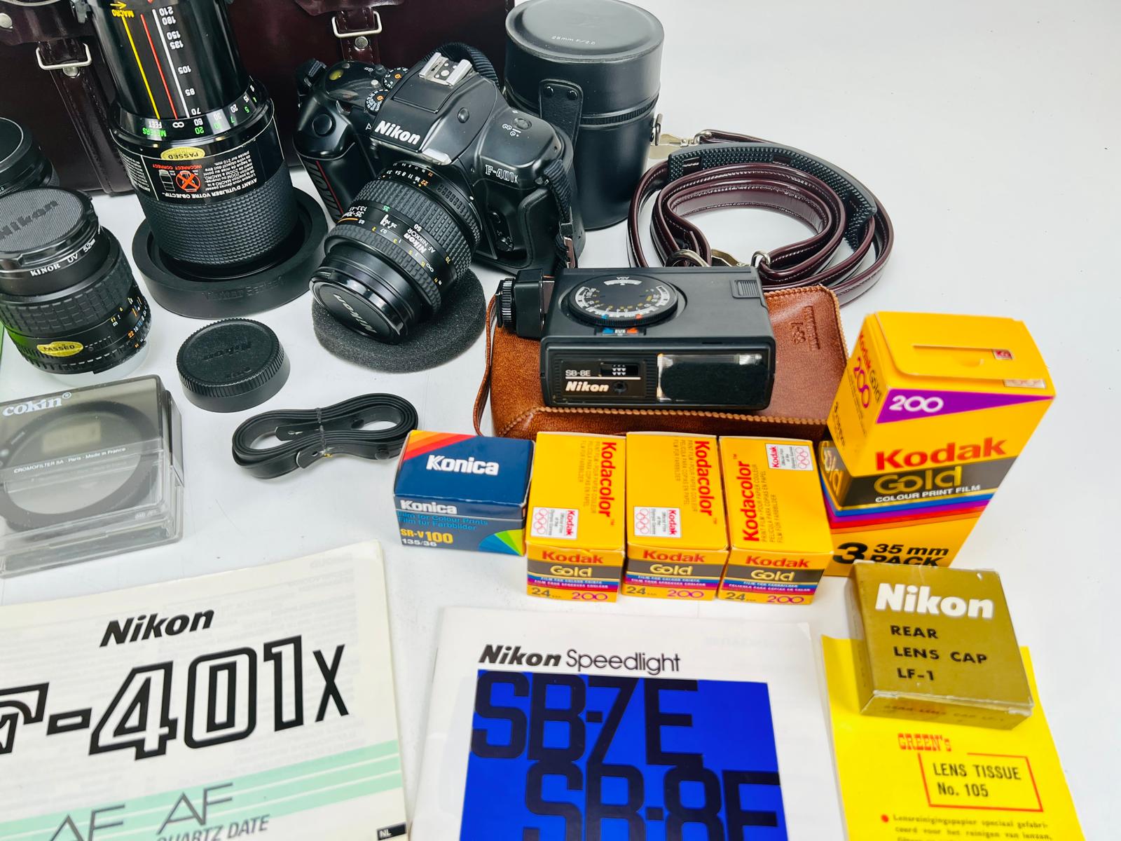 Nikko F401X Film Camera -  Set with 4 Lenses, SB-8E Speedlight - And lots of accessories