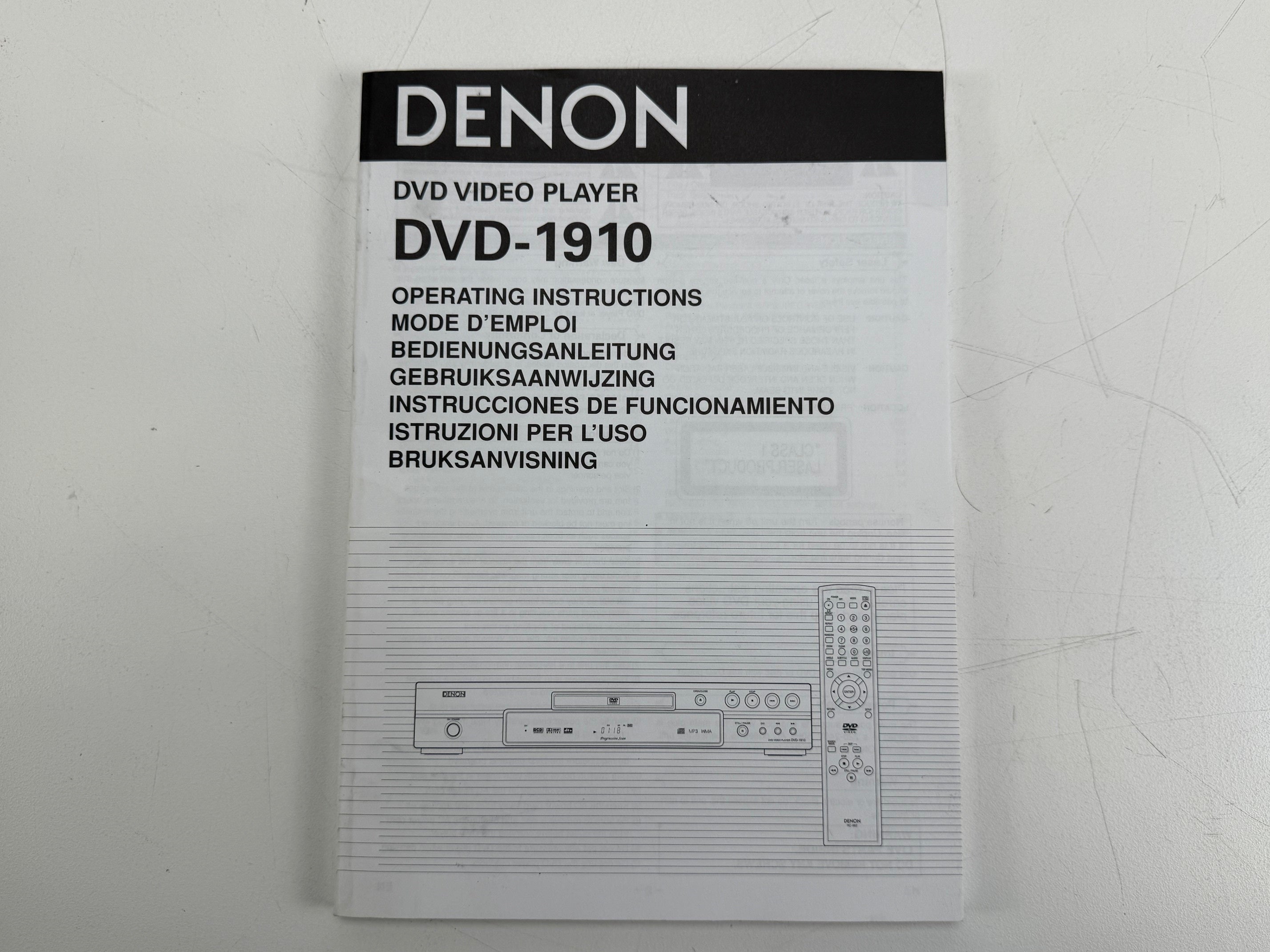 Denon DVD-1910 DVD Video Player With Original Box - Remote Control - Manual