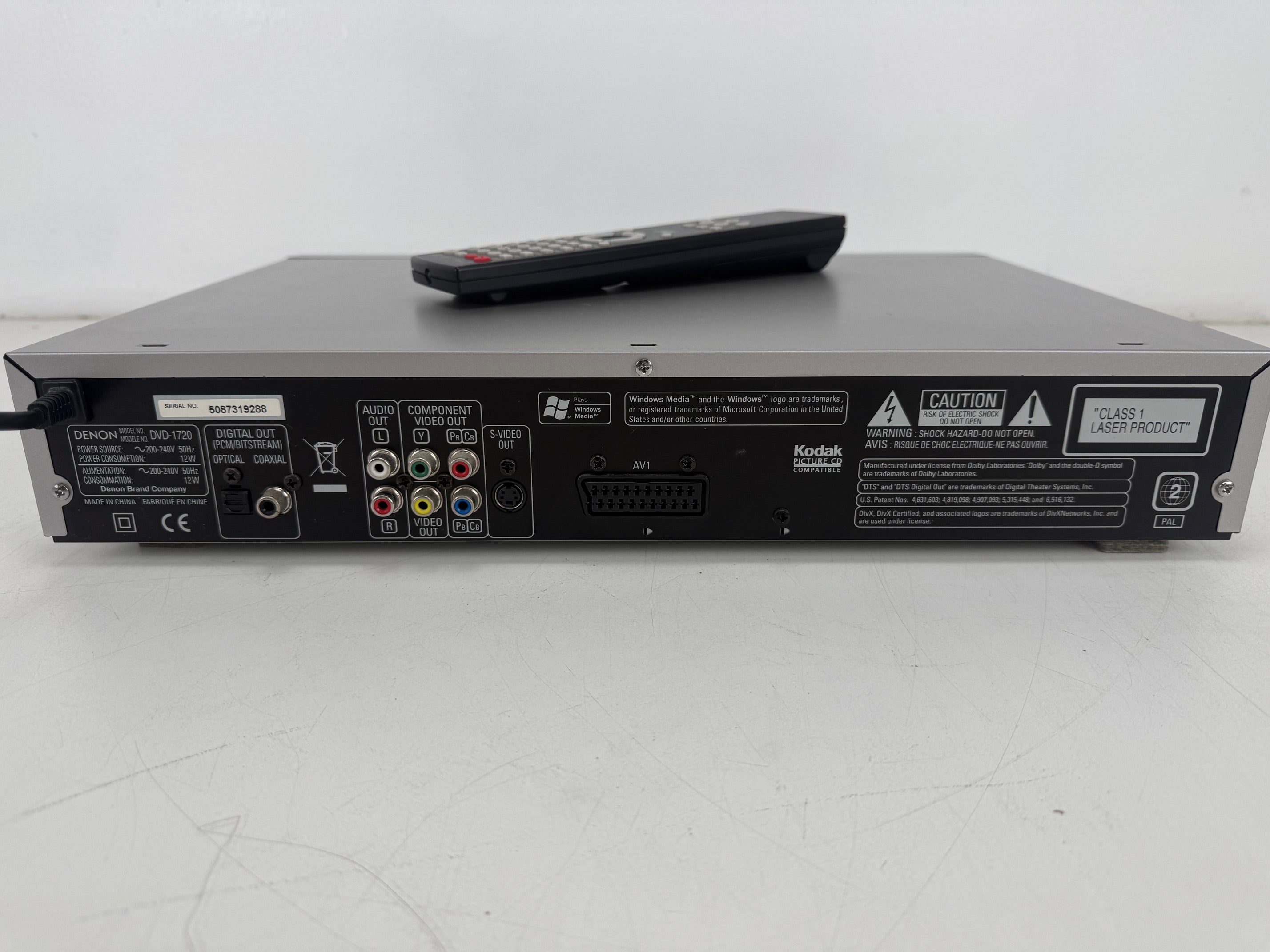 Denon DVD-1720 dvd-videospeler met afstandsbediening