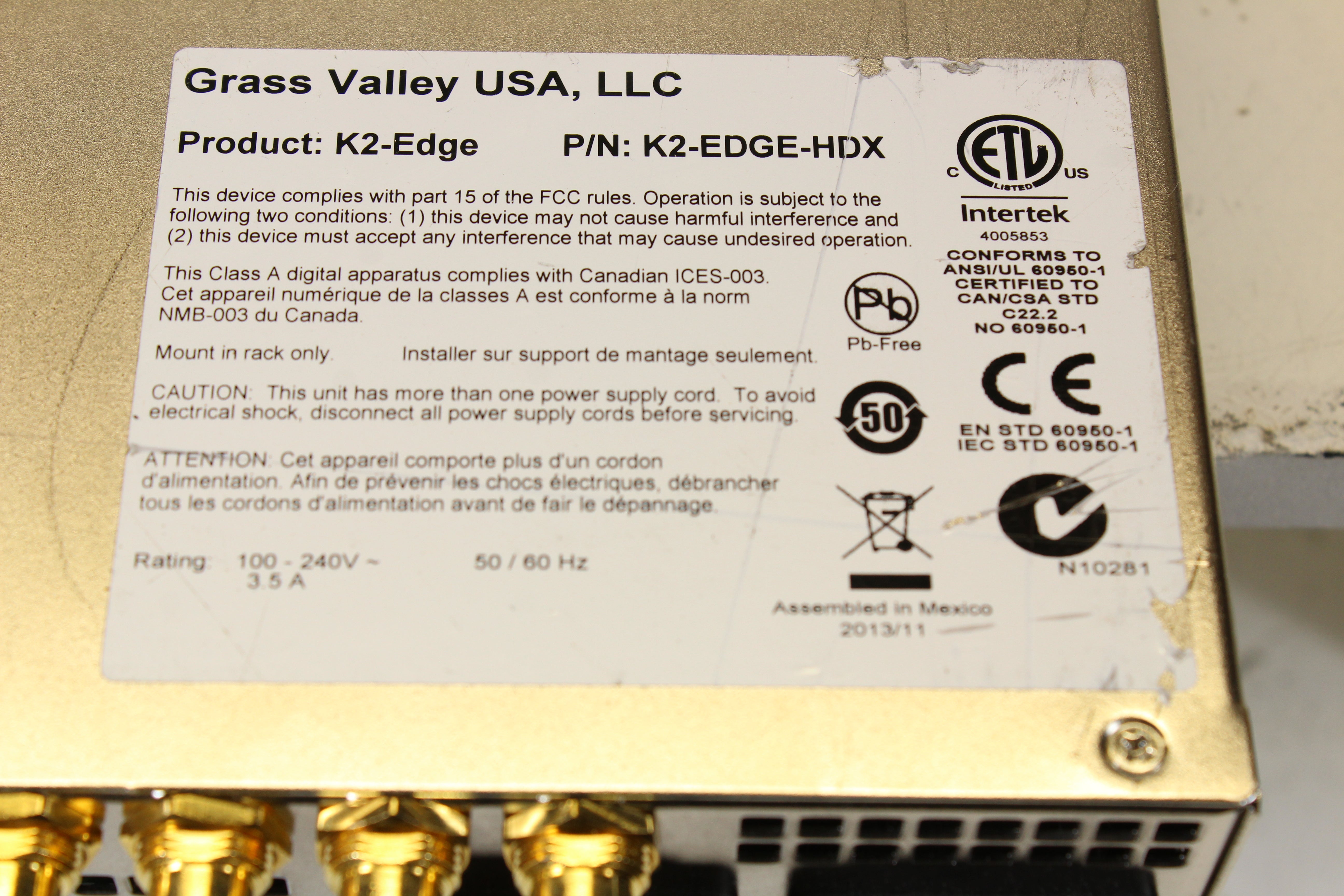 Grass Valley K2 Edge Integrated Playout Server (No.3)