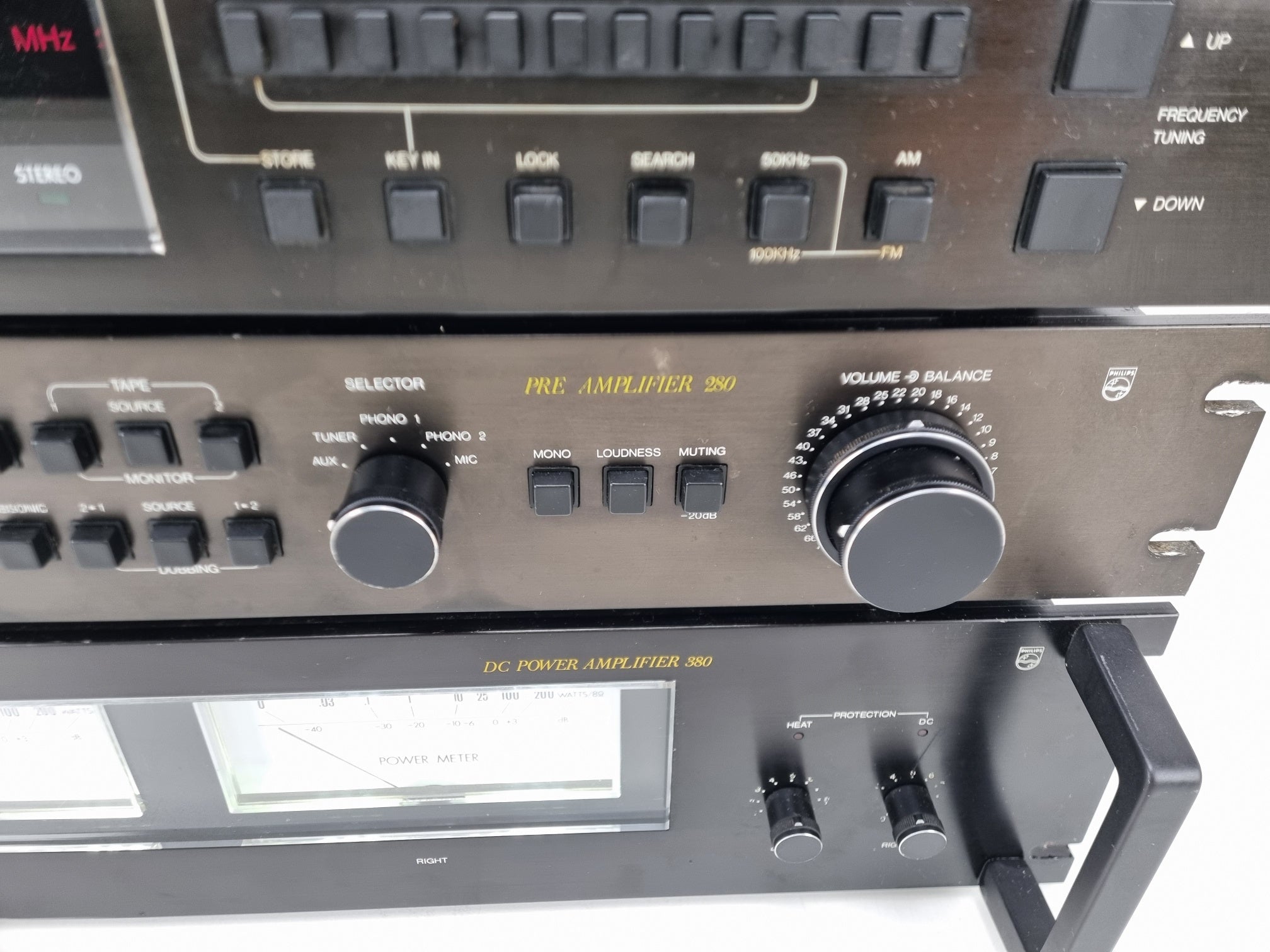 Philips 070 Switch Unit  - 180 TUNER - 280 Pre amp - 380 DC Power Amp - Fully Serviced set