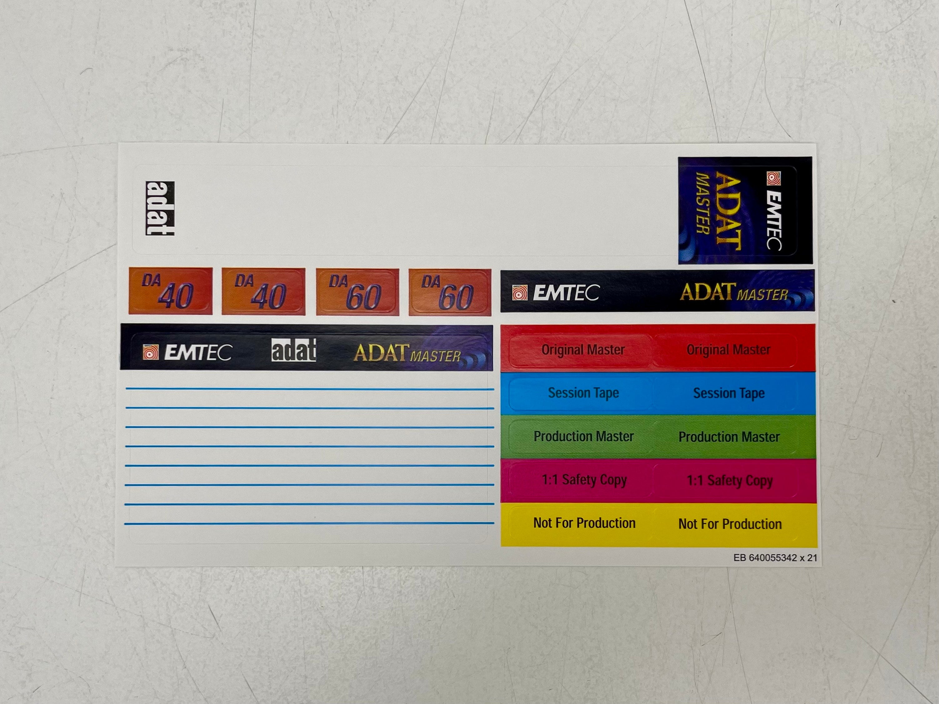 EMTEC ADAT Master DA 60 - 20 Bit 48Khz digital audio tape - NOS (No.2)