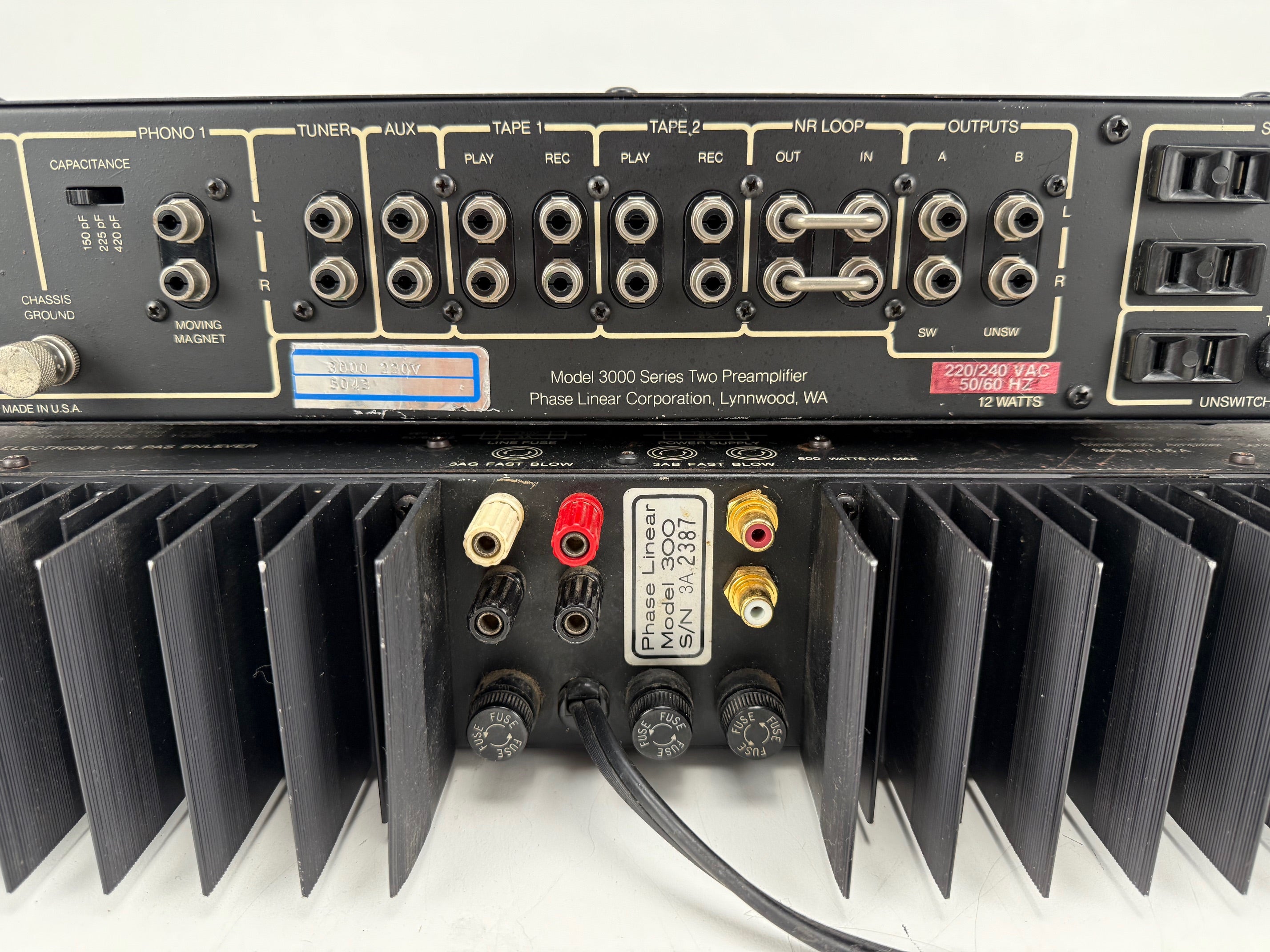 Phase Linear Series Two Model 3000 Preamplifier / Model 300 Power Amplifier