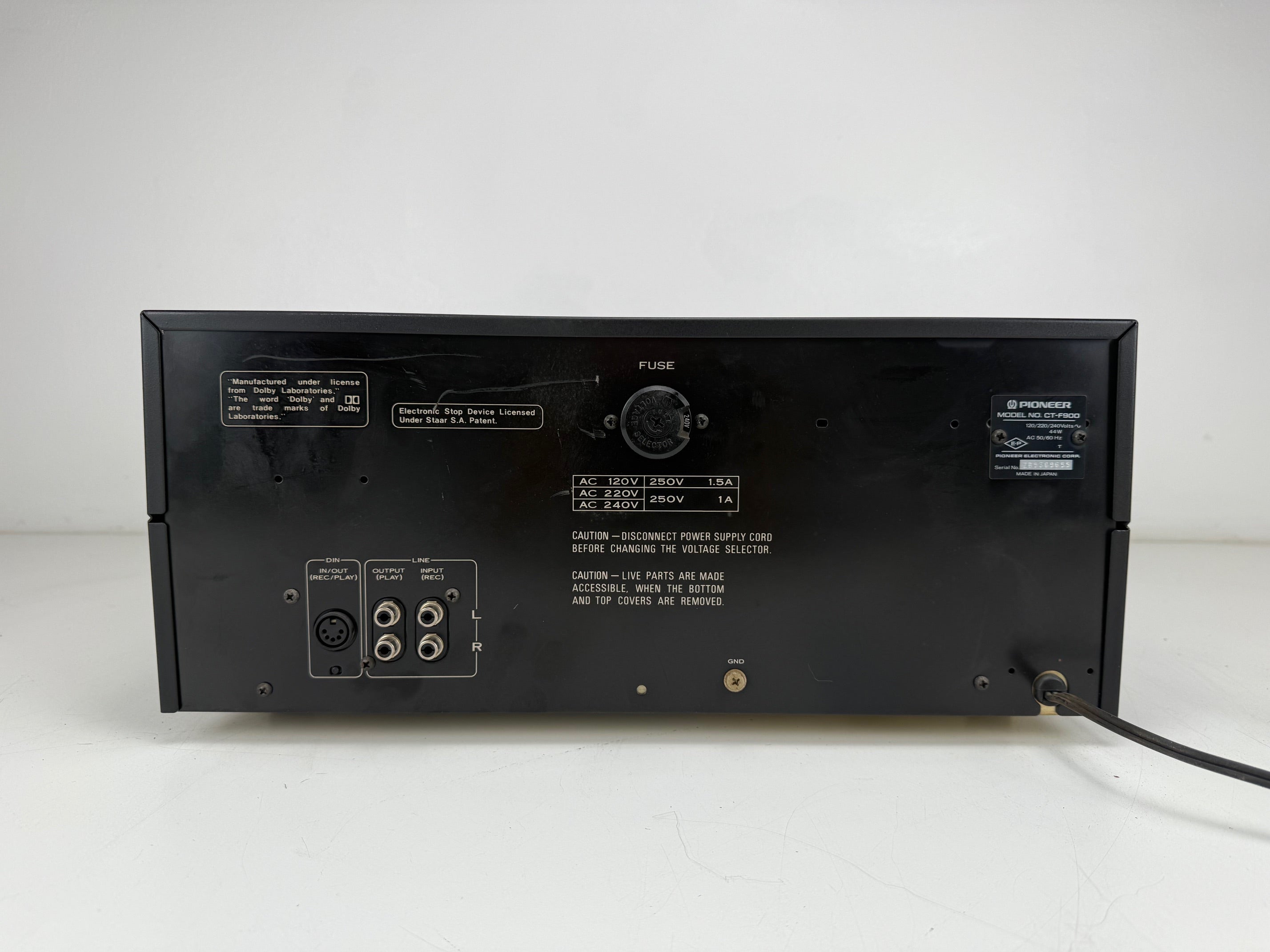 Pioneer CT-F900 3-kops Bleuline stereo cassettedeck - Onderhoud uitgevoerd