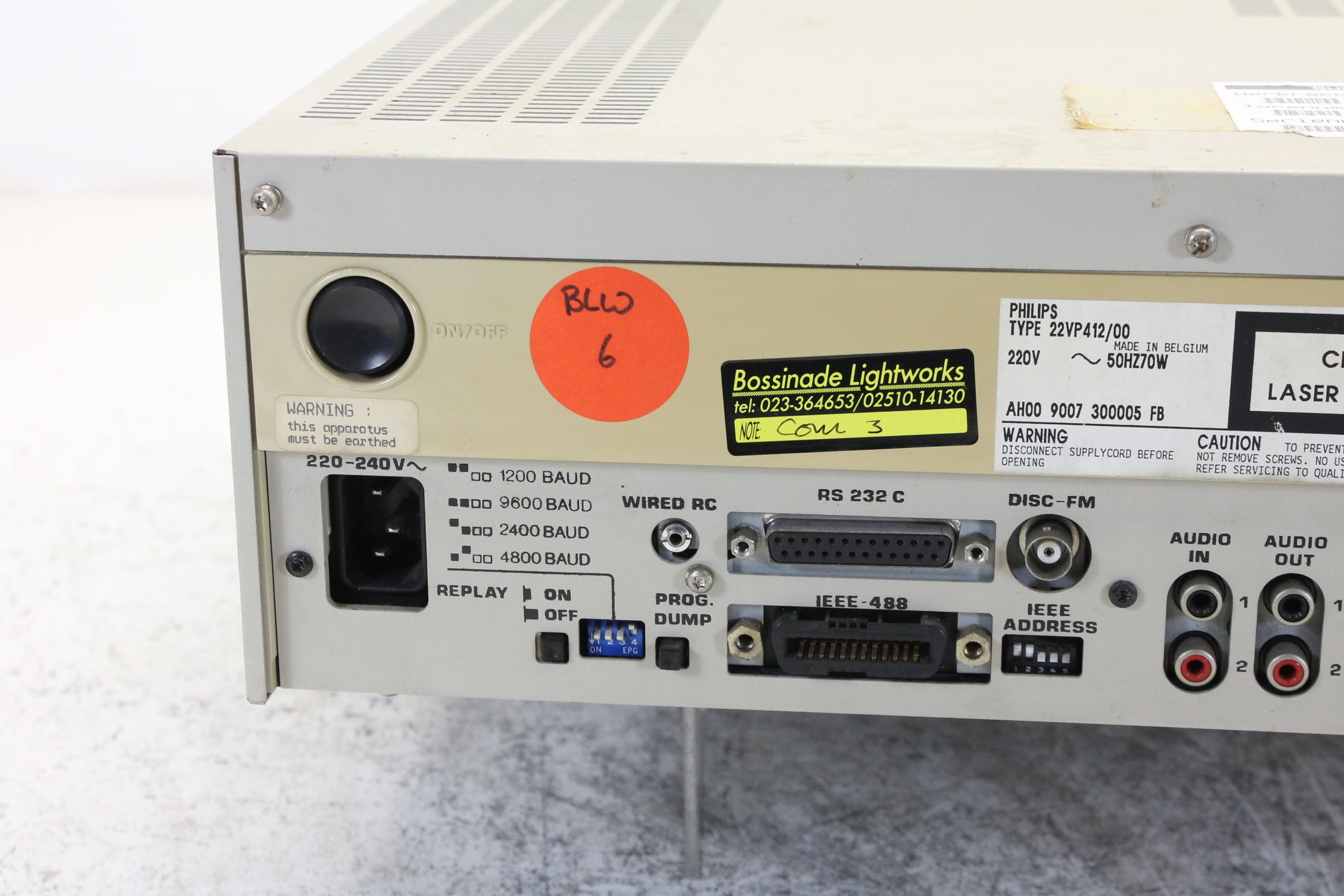 Philips Laservision VP412 schijfstation met uitgebreide schijfcapaciteit, zonder accessoires.