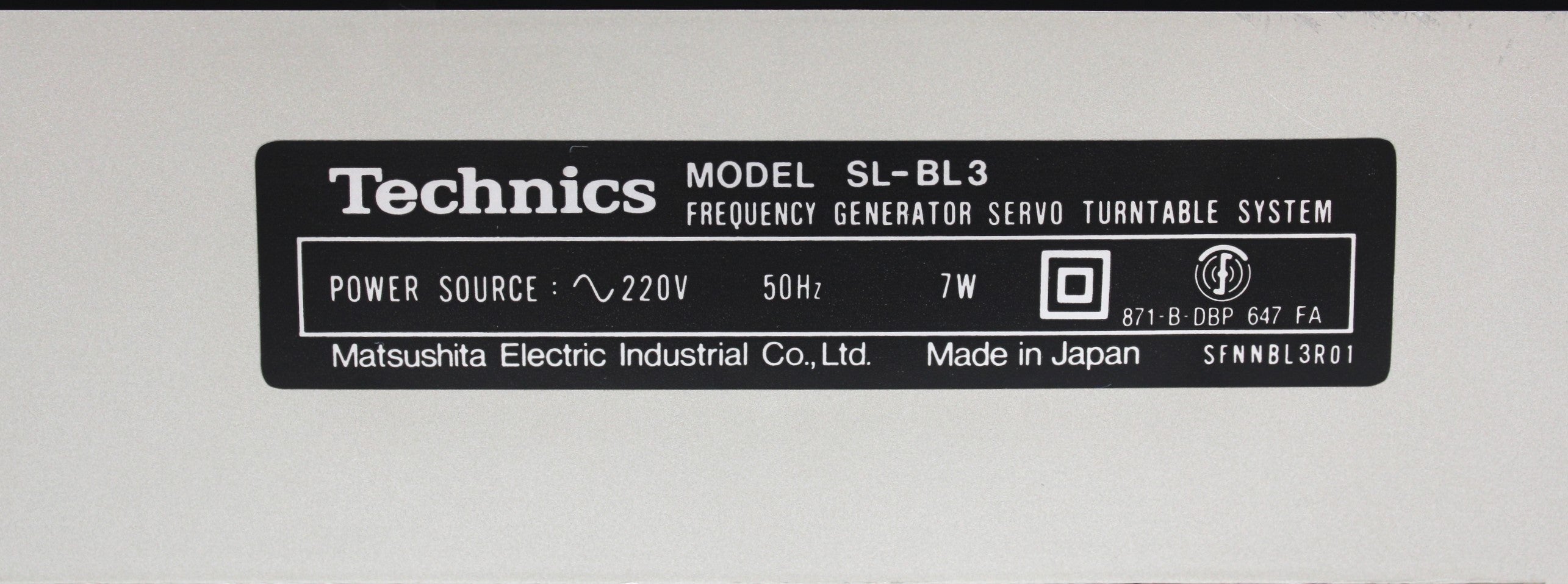 Technics  SL-BL3 Frequency Generator Servo Automatic Turntable System