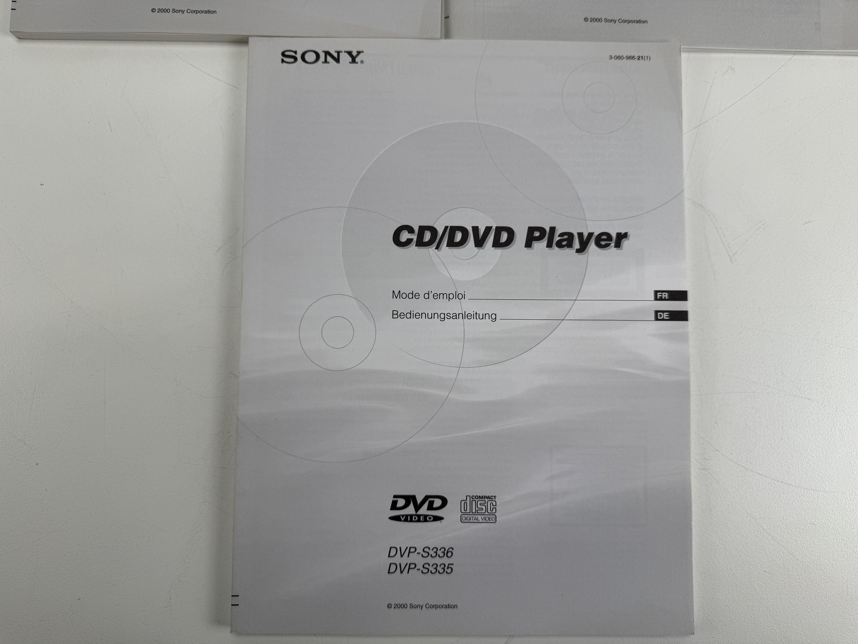 Sony DVP-S335 CD/DVD Player - Original Manuals