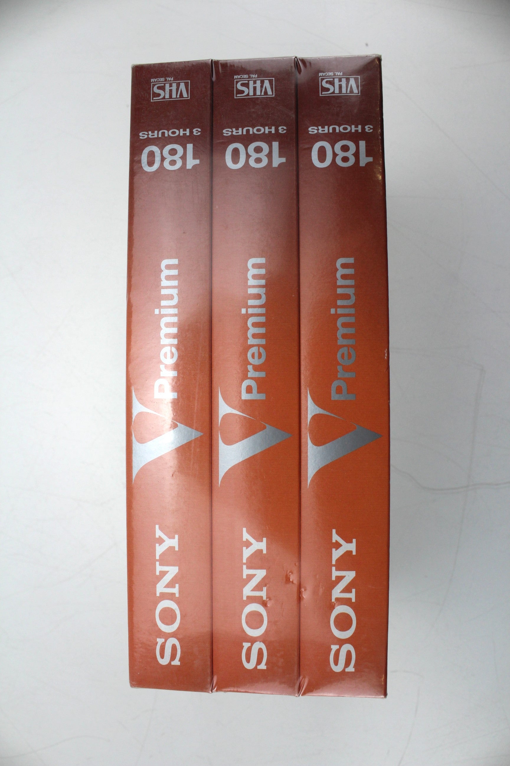 Sony 3 pack Sony E3-180VH- Premium 180 Minutes VHS Videocassette sealed/NOS